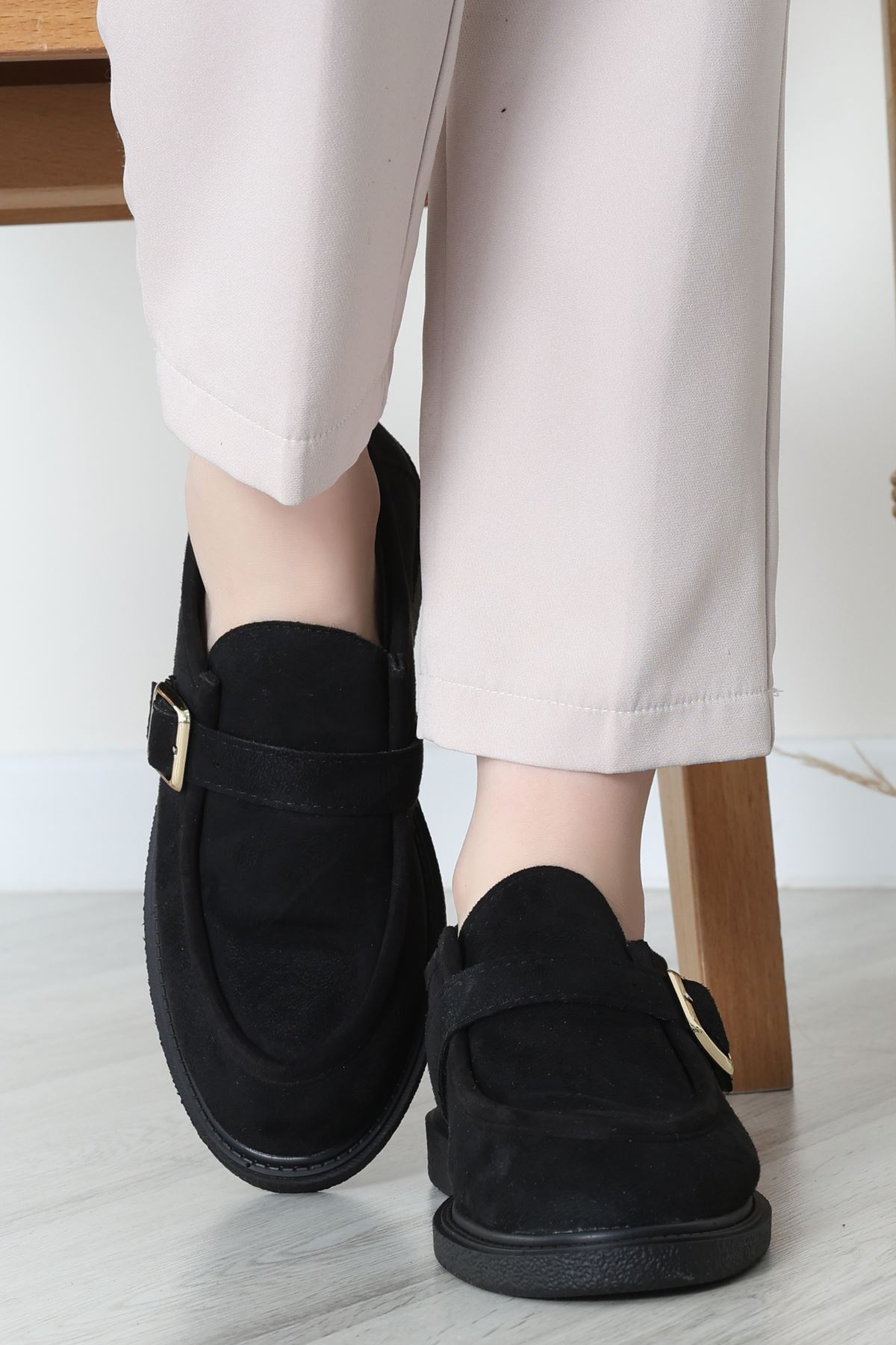 Termo Taban Tokalı Ayakkabı Süetsiyah - 31652.1846.