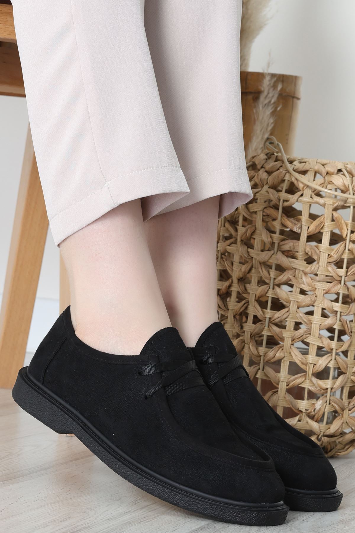 Termo Taban Bağcıklı Ayakkabı Süetsiyah - 31651.1846.