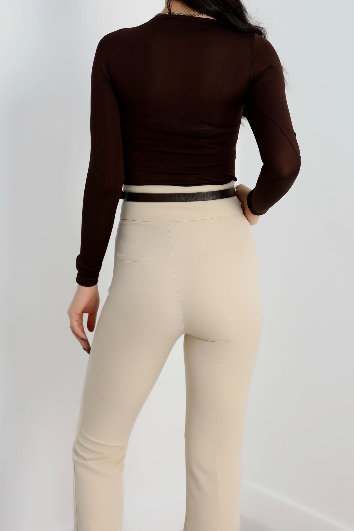 Bisiklet Yaka Mikro Çıtçıtlı Body Kahve - 21941.200.