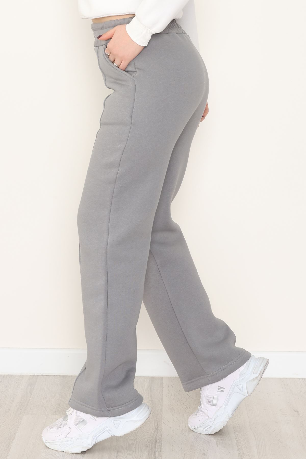 3 İplik Önü Çımalı Eşofman Altı Antrasit - 42520.1878.