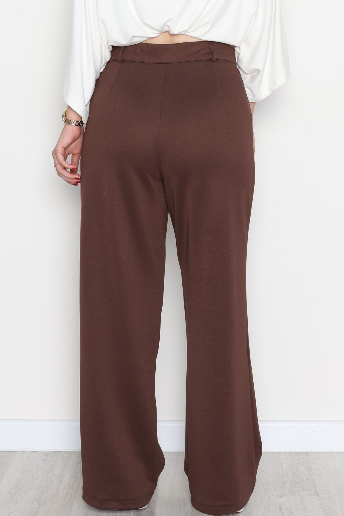 Modal Kumaş Palazzo Pantolon Kahve - 51104.2061.
