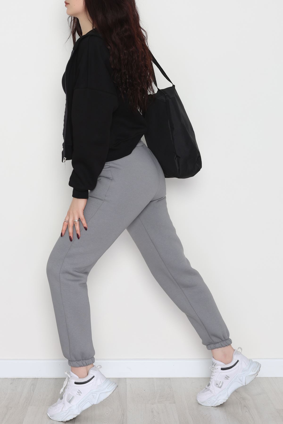 Lastikli 3 İplik Eşofman Altı Antrasit - 20956.1878.