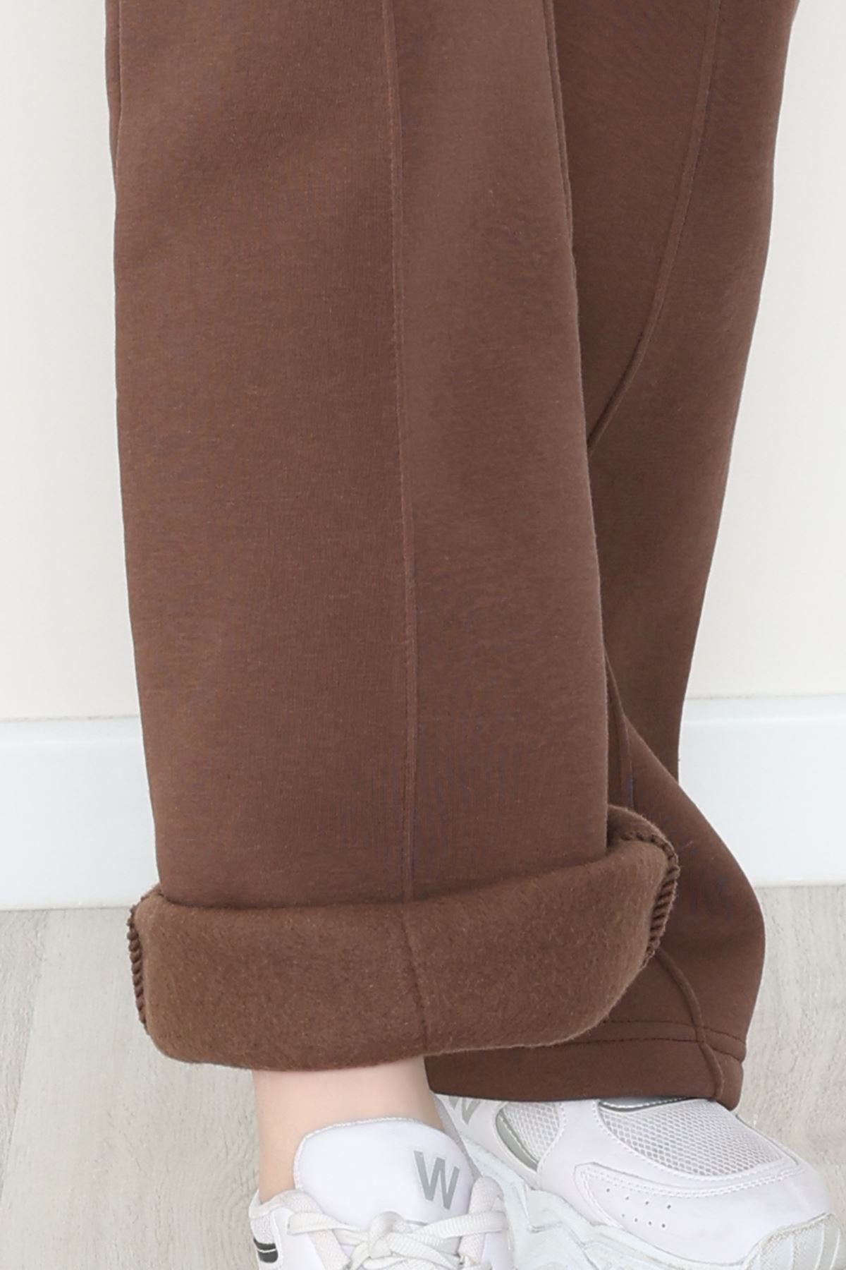 3 İplik Önü Çımalı Eşofman Altı Kahve - 42520.1878.