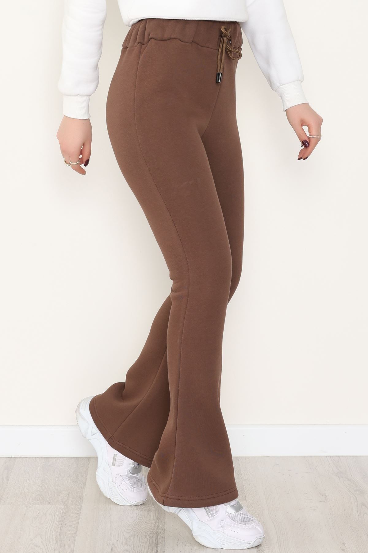 3 İplik İspanyol Paça Eşofman Altı Kahve - 42522.1878.