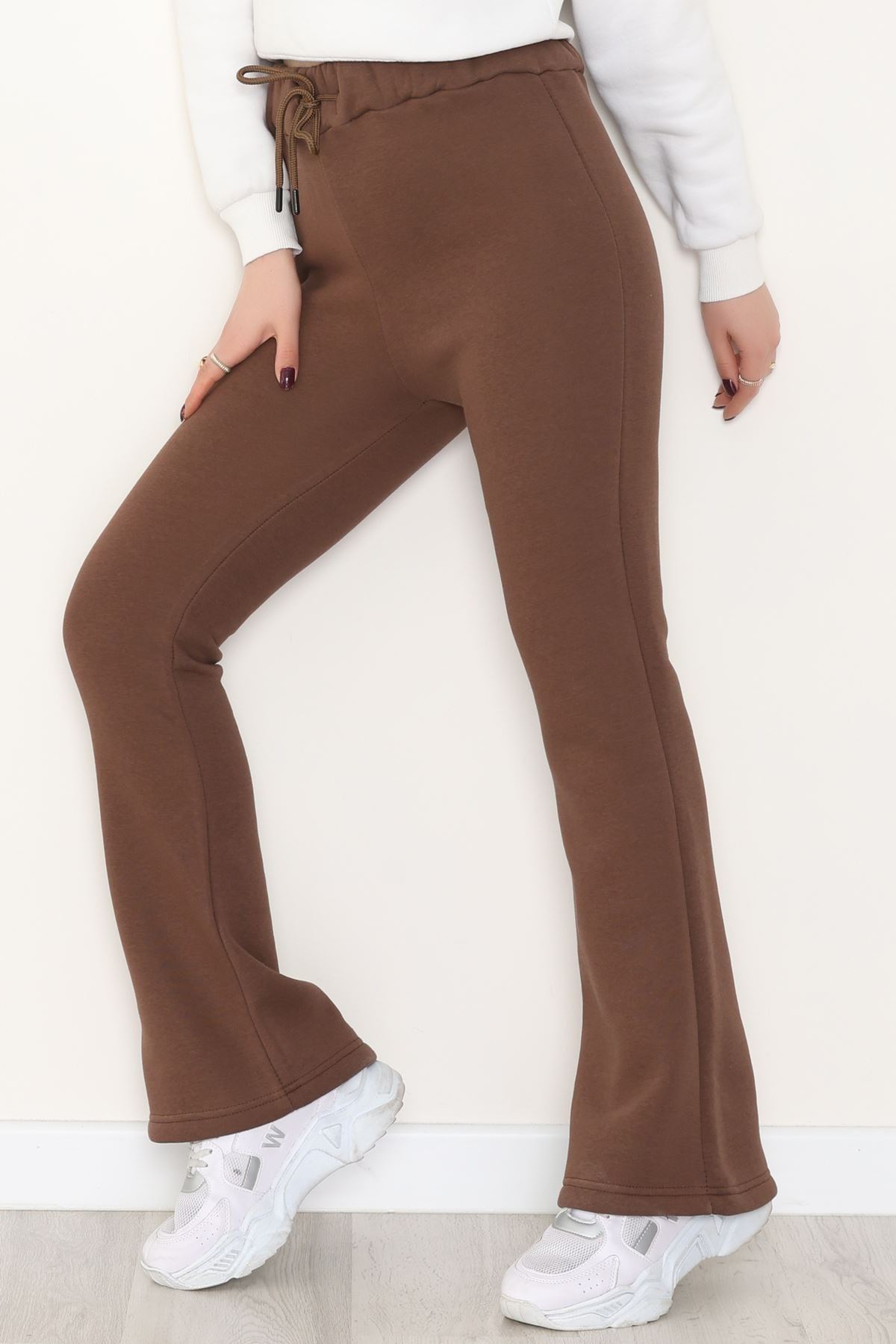 3 İplik İspanyol Paça Eşofman Altı Kahve - 42522.1878.