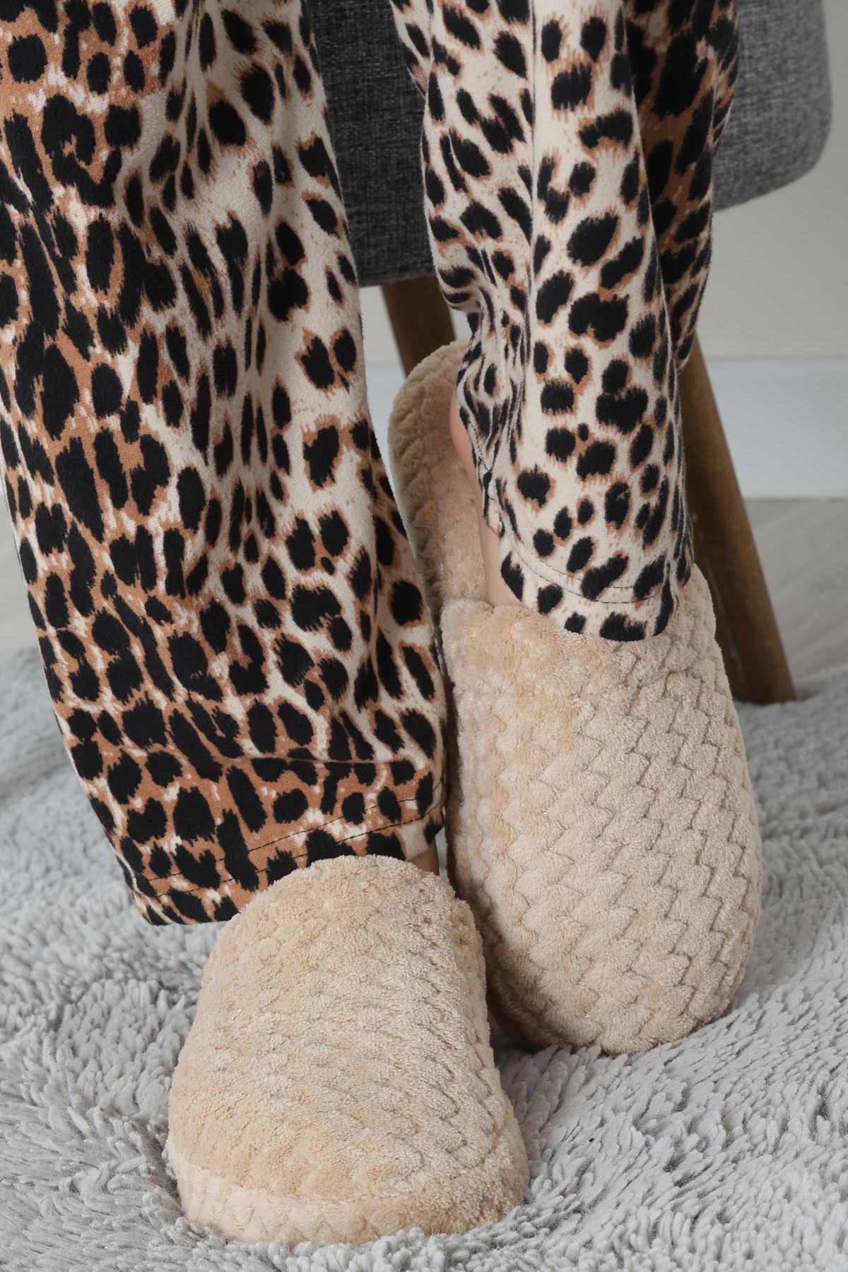 Peluş Ev Terliği Bej - 31475.264.