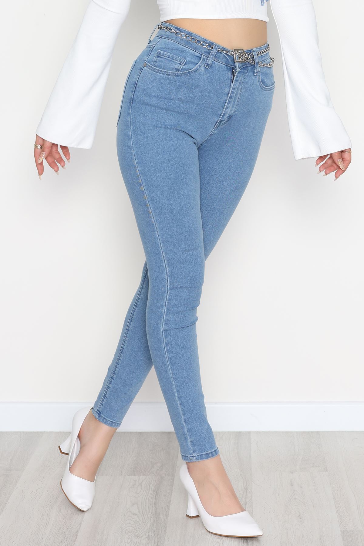 Dar Paça Kot Pantolon Açıkmavi1 - 31593.2112.