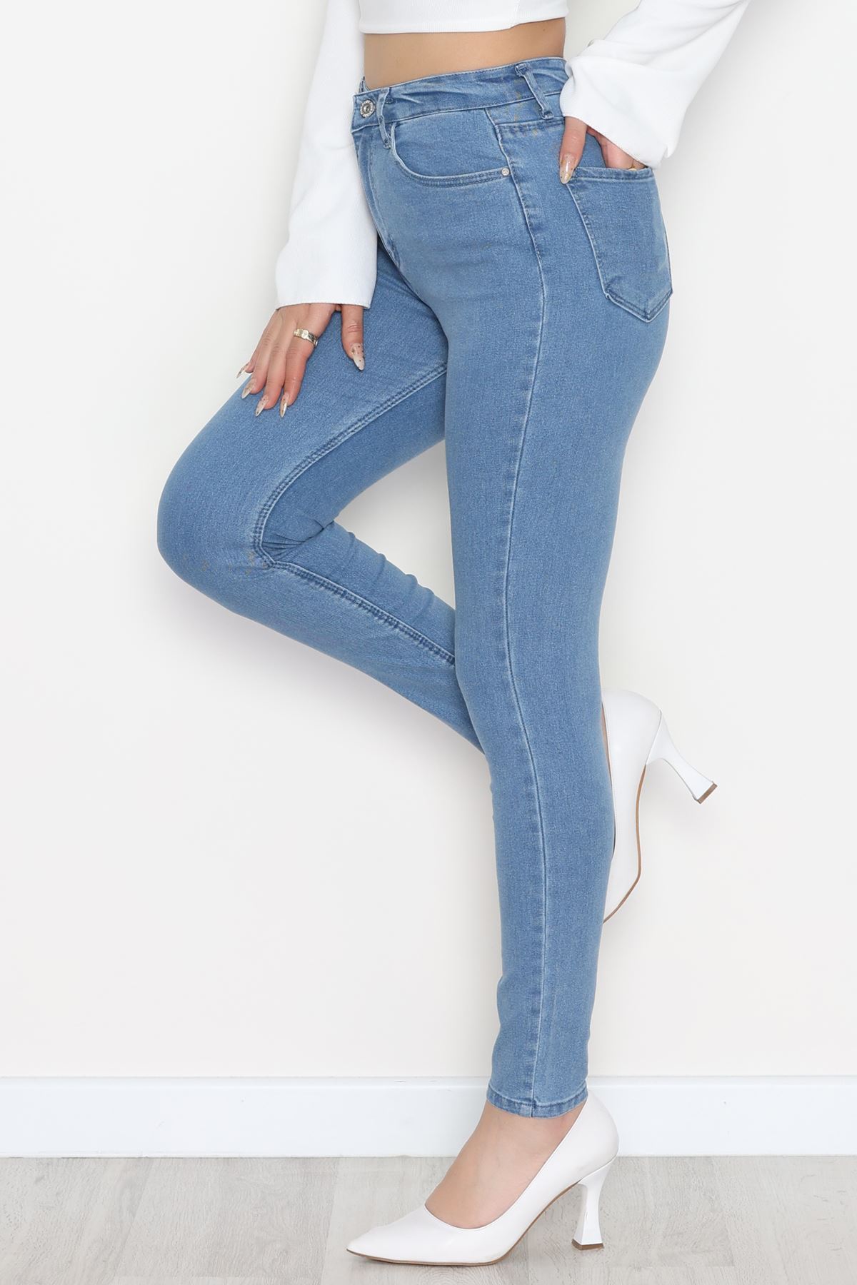 Dar Paça Kot Pantolon Açıkmavi1 - 31593.2112.