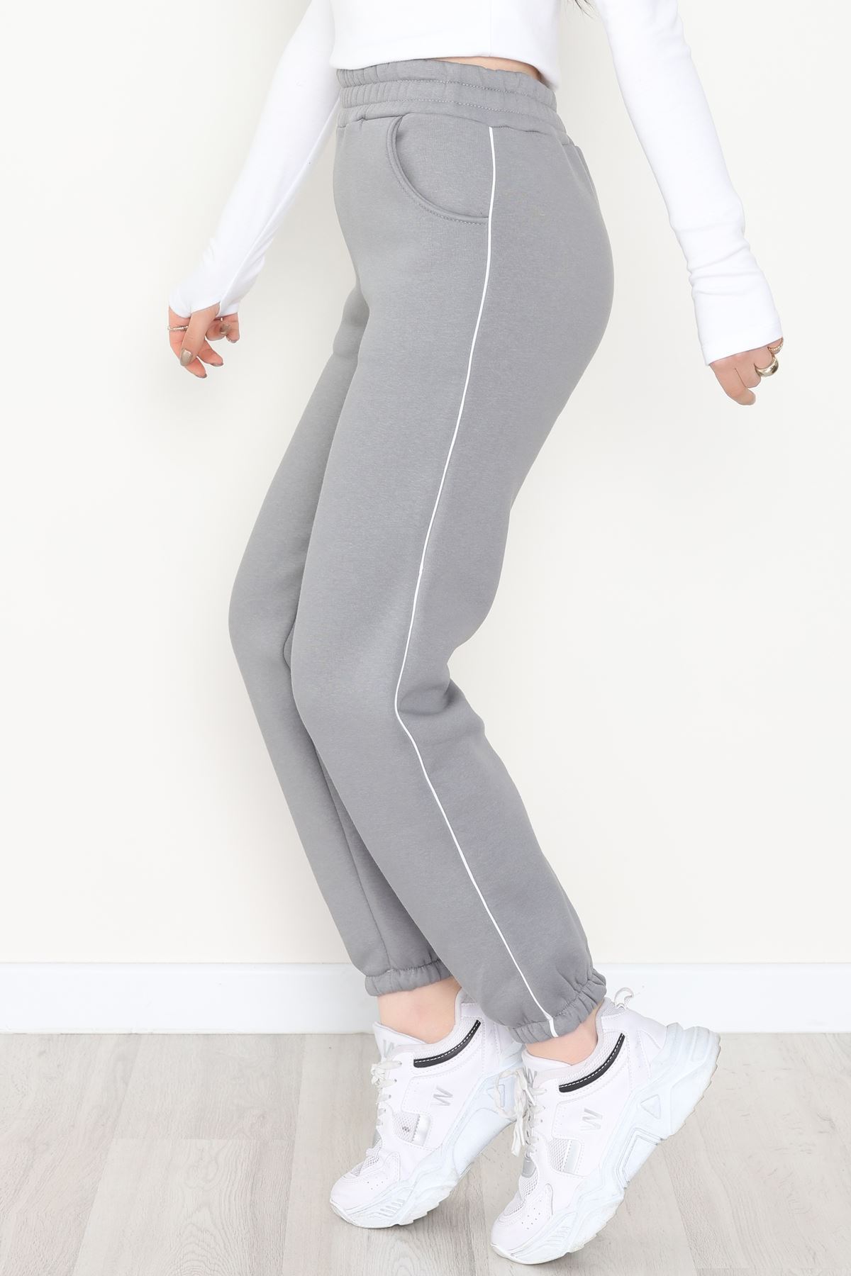 3 İplik Biyeli Eşofman Altı Antrasit - 30103.1878.