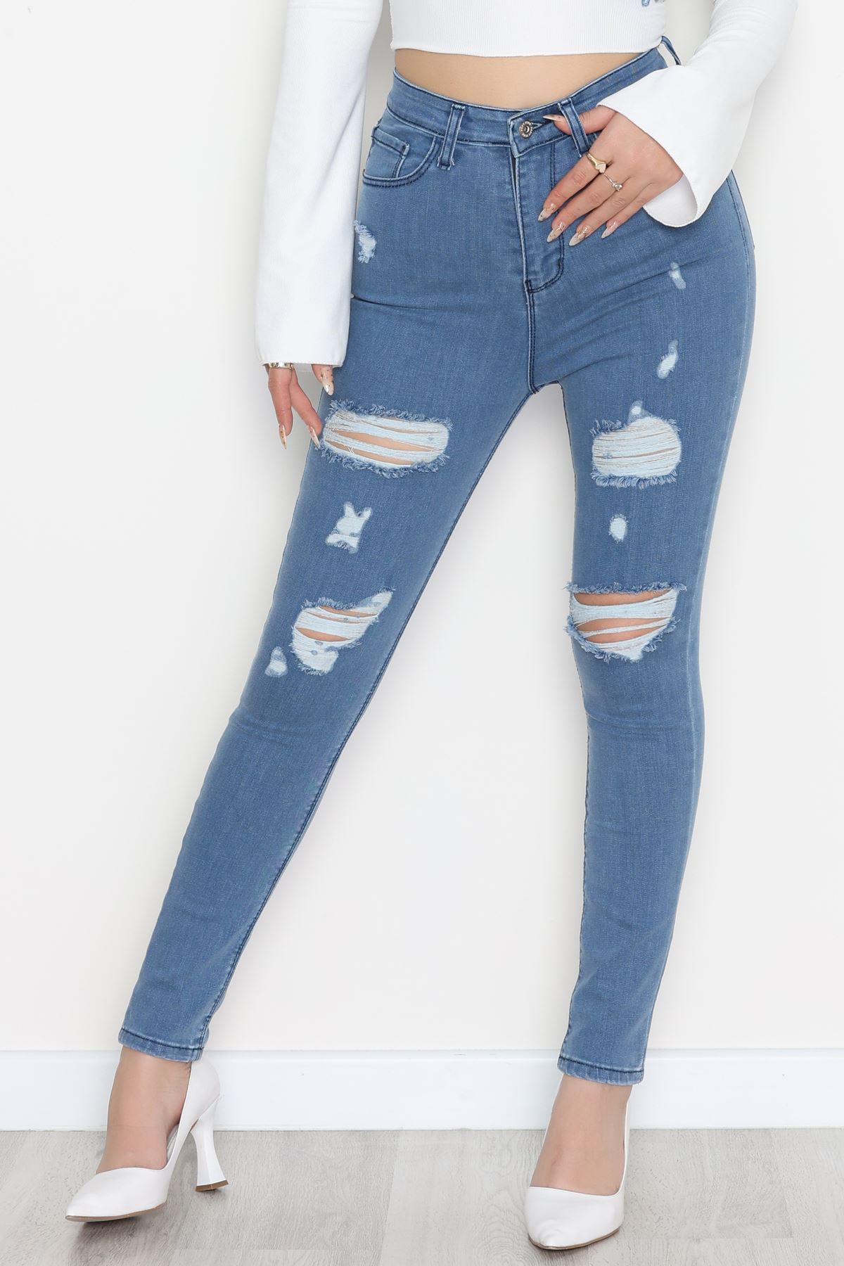 Dar Paça Kot Pantolon Mavi - 31654.2112.