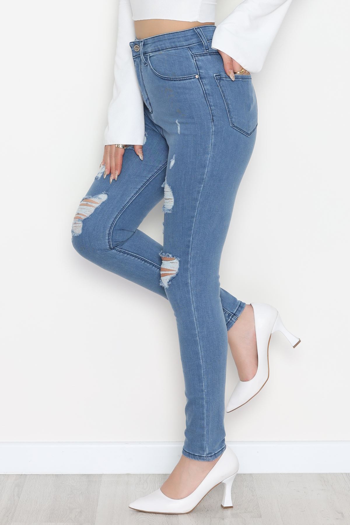 Dar Paça Kot Pantolon Mavi - 31654.2112.