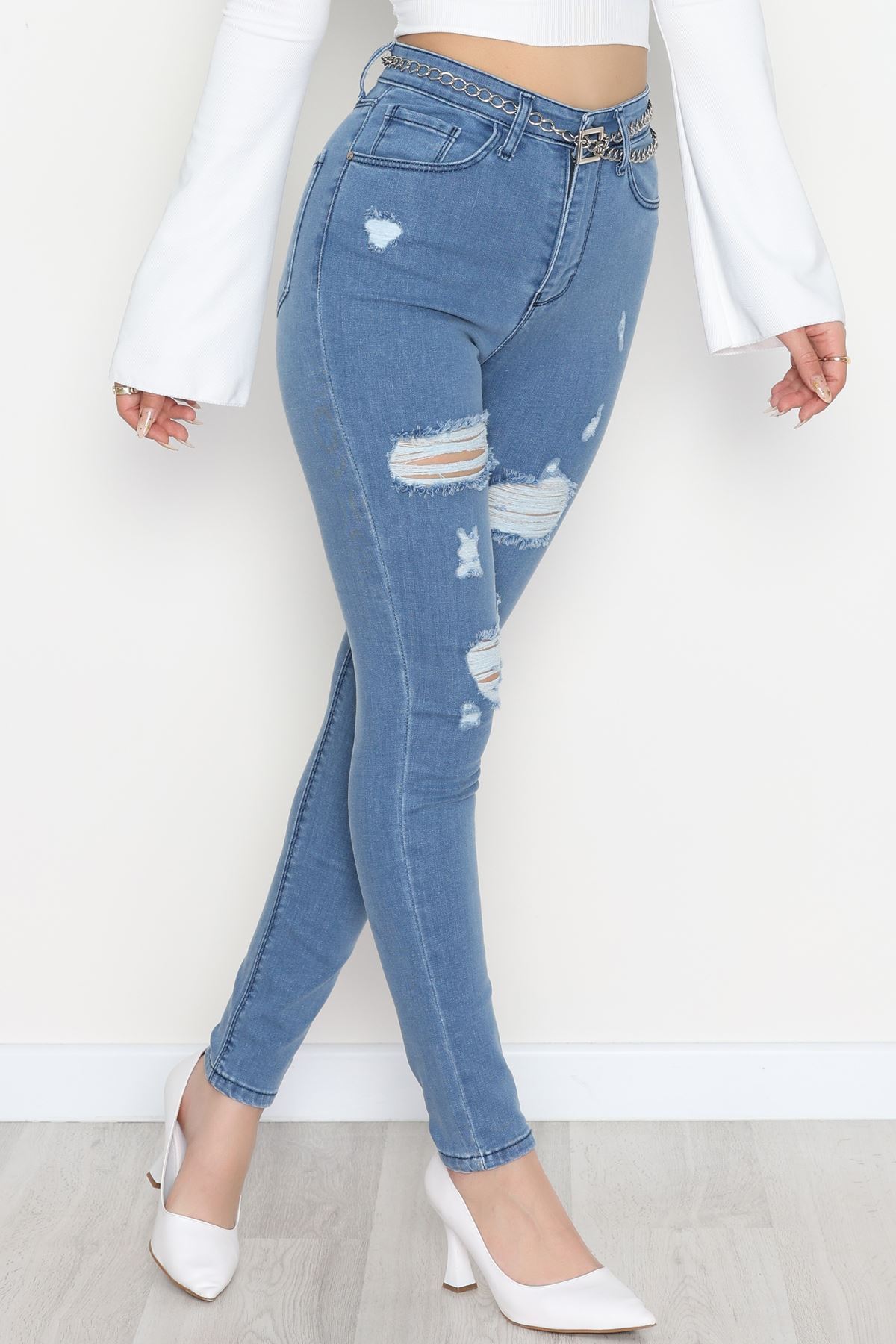 Dar Paça Kot Pantolon Mavi - 31654.2112.