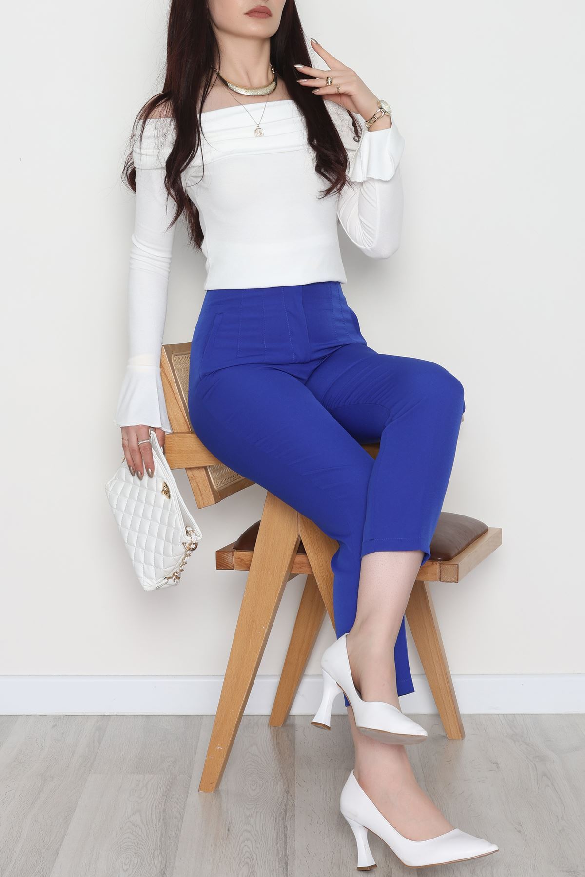 Pensli Havuç Pantolon Saks - 51215.1779.