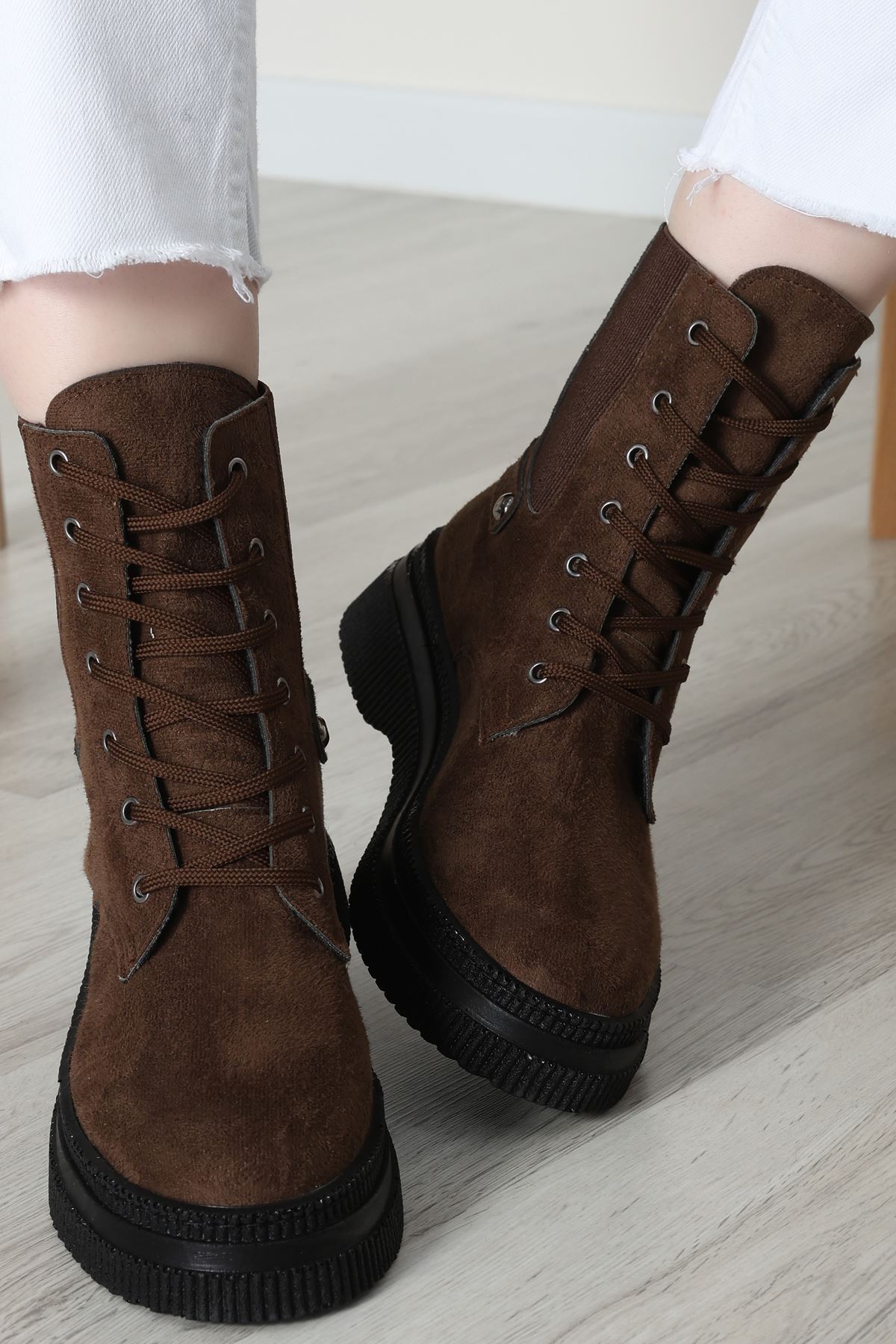 Lastik Detaylı Postal Bot Kahvesüet - 31623.264.