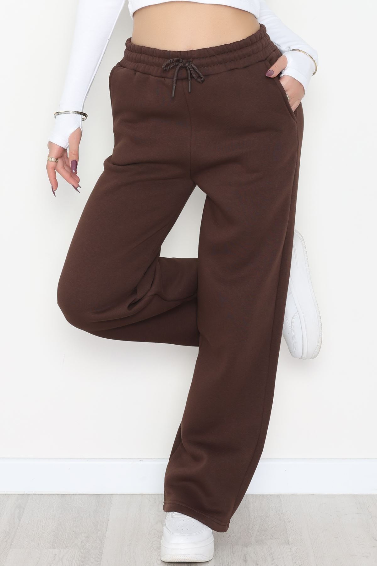 Palazzo 3 İplik Eşofman Altı Kahve - 6000.1247.