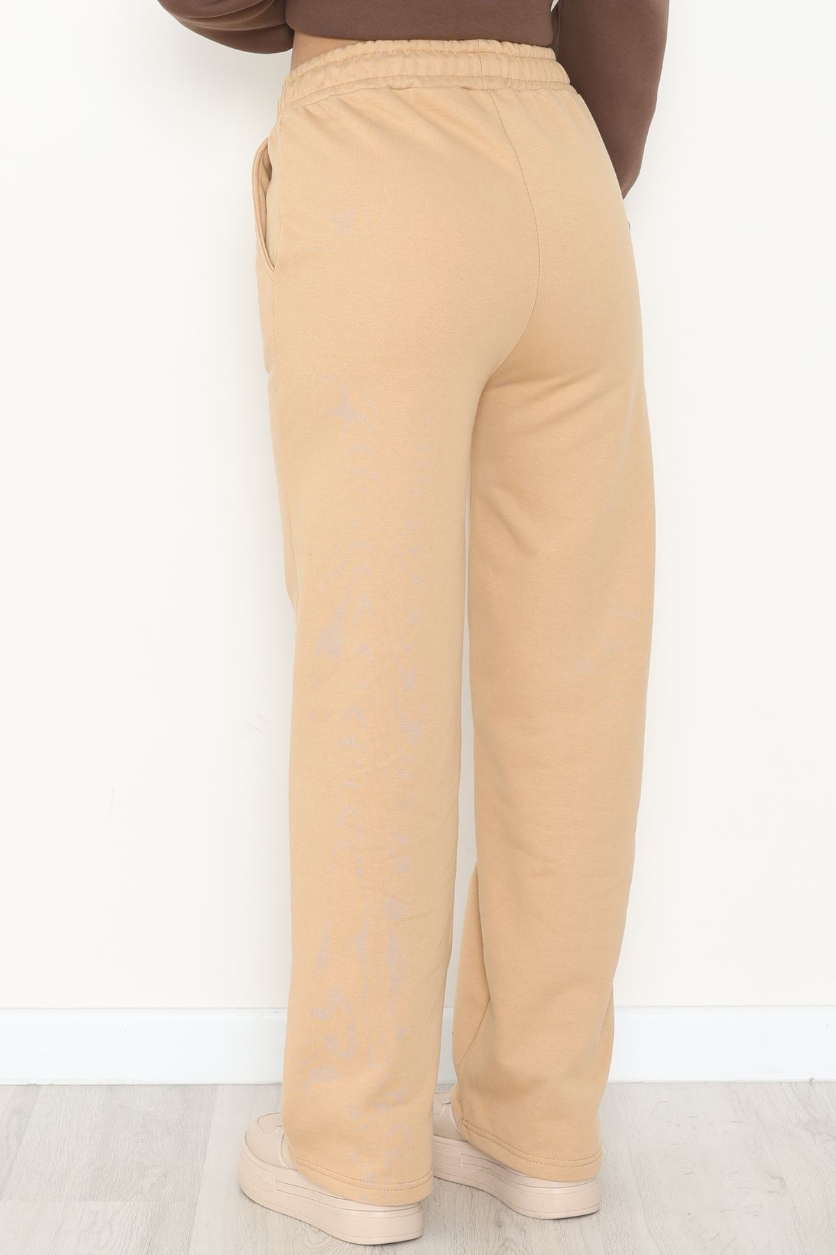 Palazzo 3 İplik Eşofman Altı Camel - 6000.1247.