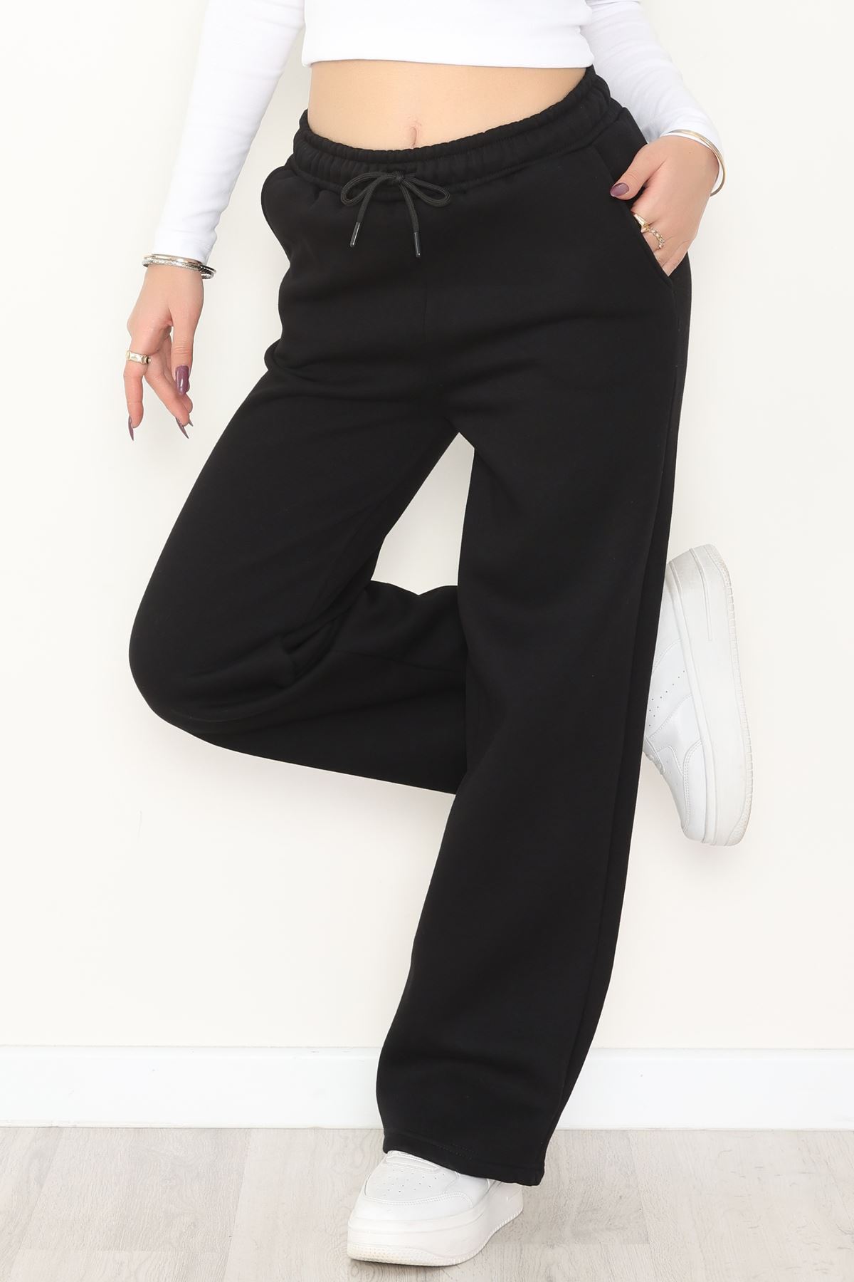 Palazzo 3 İplik Eşofman Altı Siyah - 6000.1247.