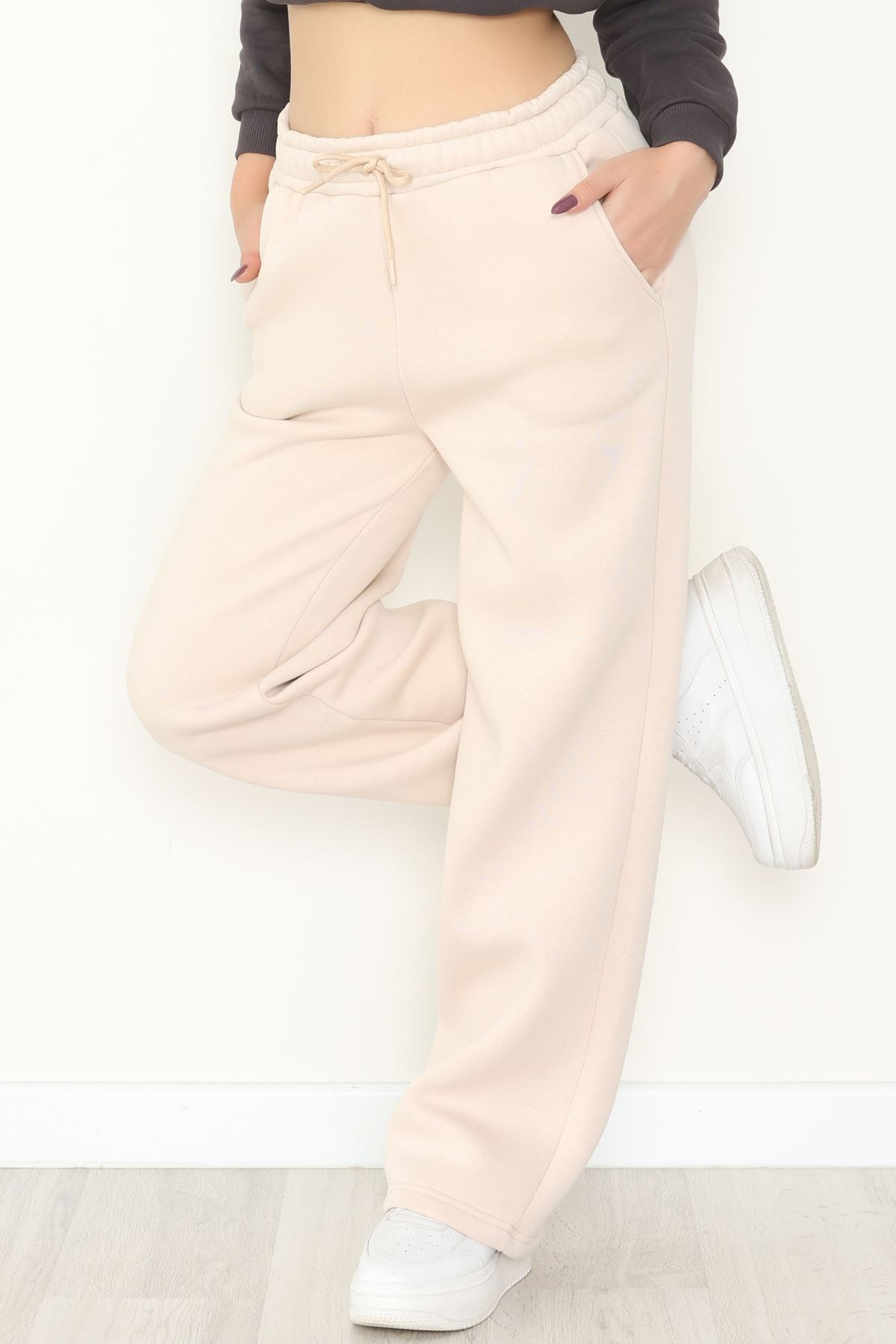 Palazzo 3 İplik Eşofman Altı Bej1 - 6000.1247.