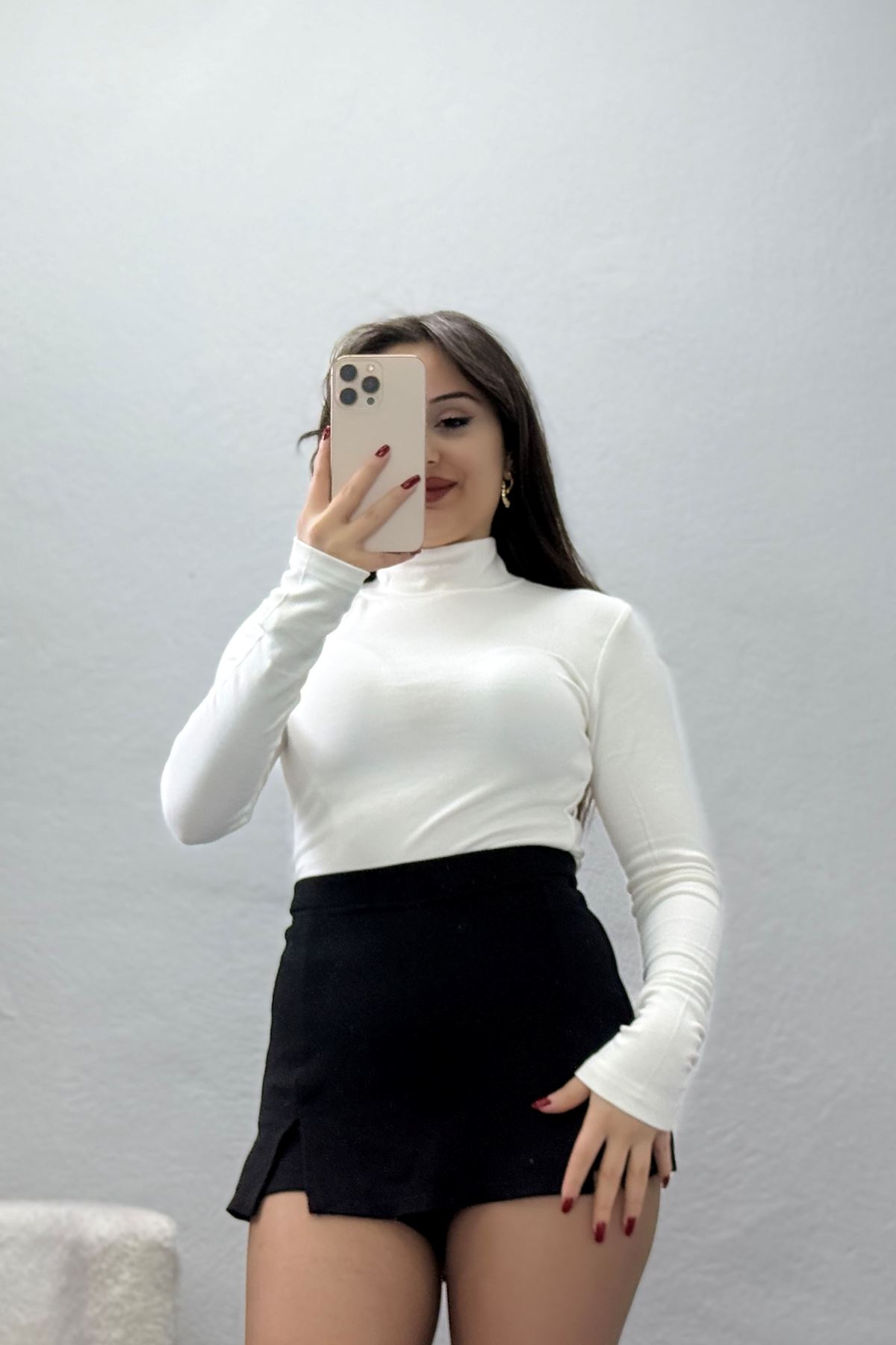 Dik Yaka Bluz Ekru - 1075.2119.