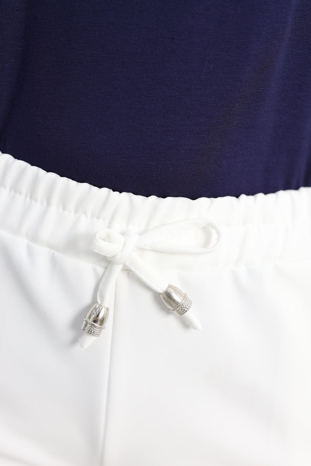 Dabıl Bağcıklı Pantolon Beyaz - 20138.1884.