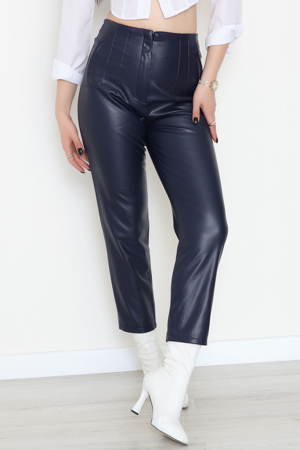 Pu Deri Fleto Cepli Pantolon Lacivert - 51100.1779.