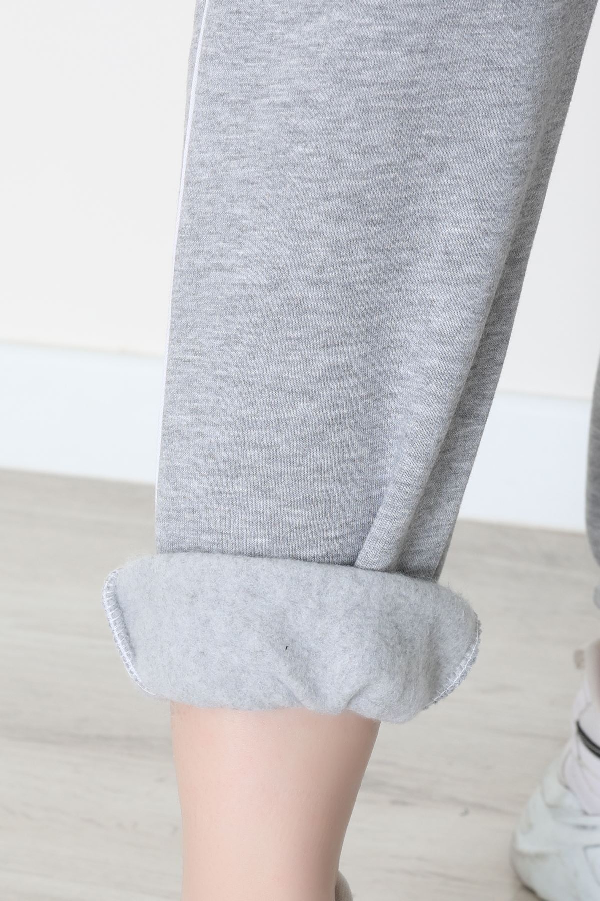 3 İplik Biyeli Eşofman Altı Gri - 30103.1878.