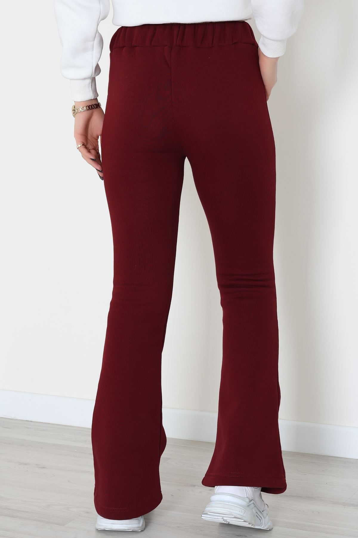 3 İplik İspanyol Paça Eşofman Altı Koyubordo - 42522.1878.