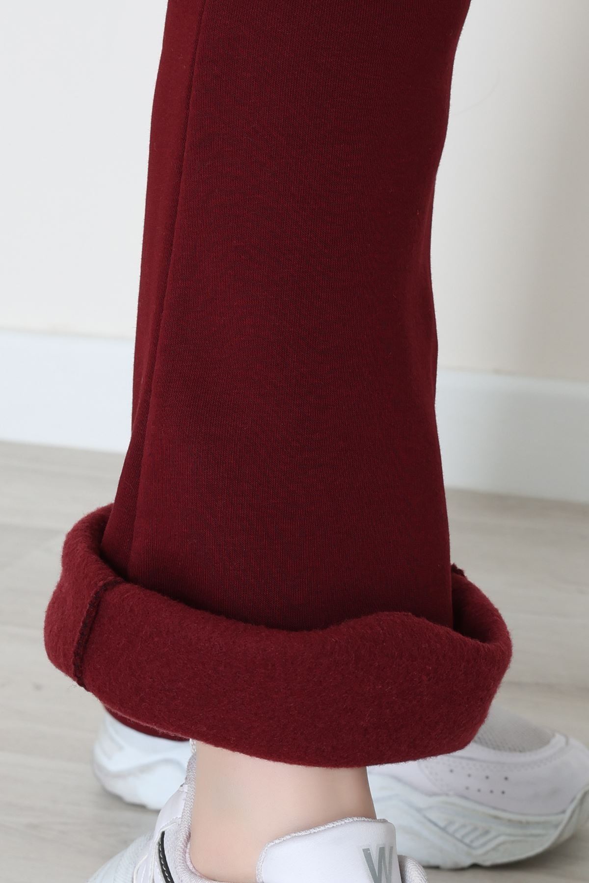 3 İplik İspanyol Paça Eşofman Altı Koyubordo - 42522.1878.