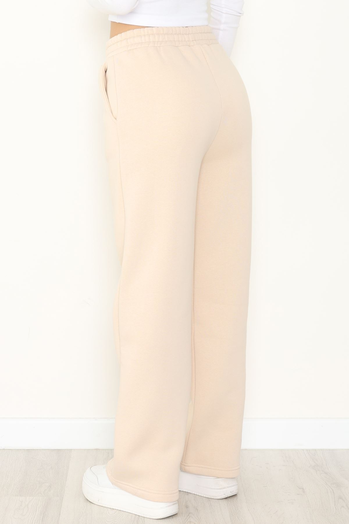 Palazzo 3 İplik Eşofman Altı Bej - 6000.1247.