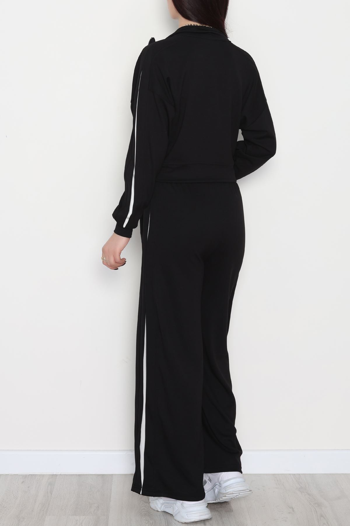 Gizli Şerit Modal Kumaş Takım Siyah - 4134.1247.