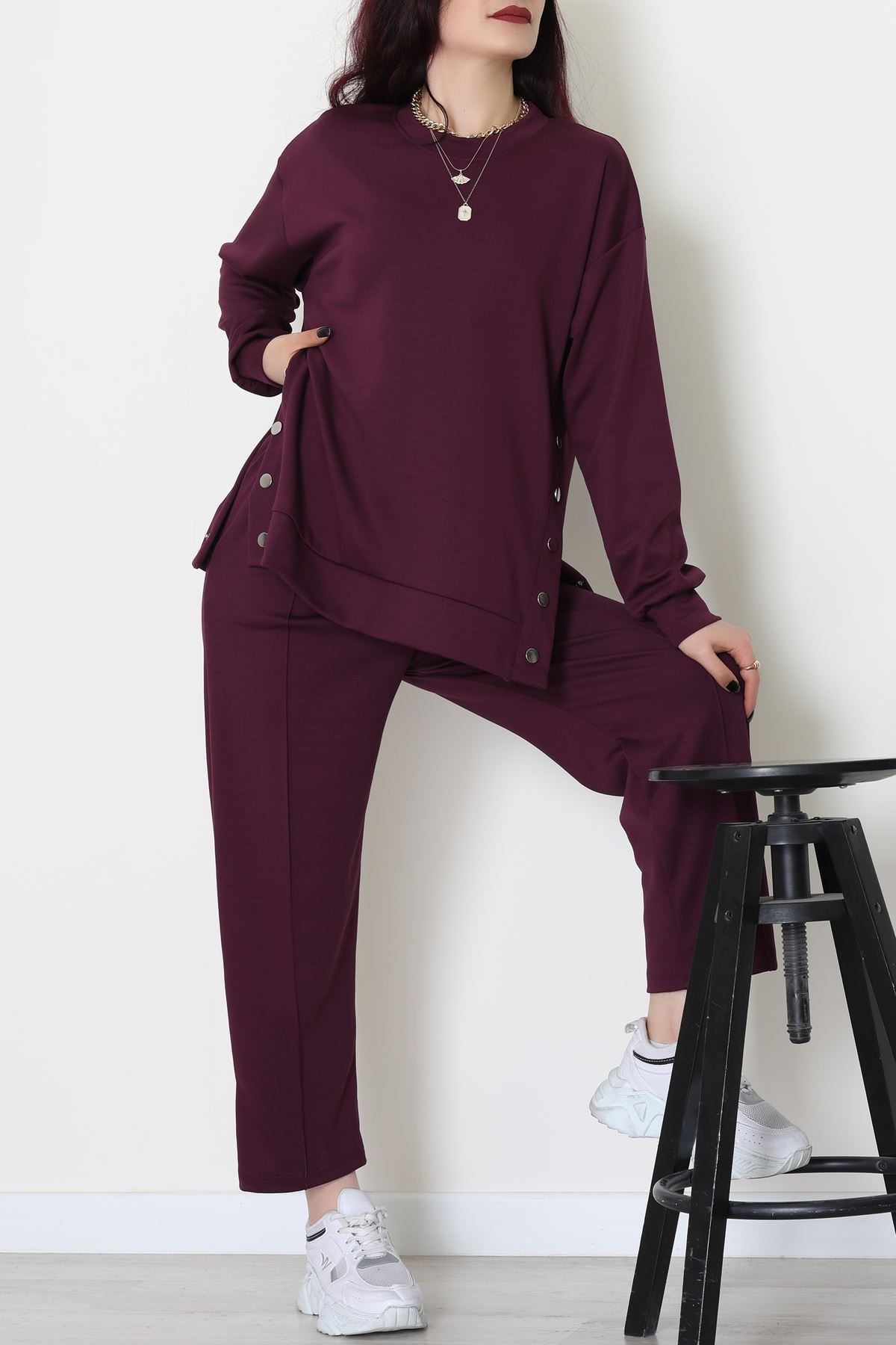 Çıt Çıtlı İkili Takım Mor - 4128.1247.