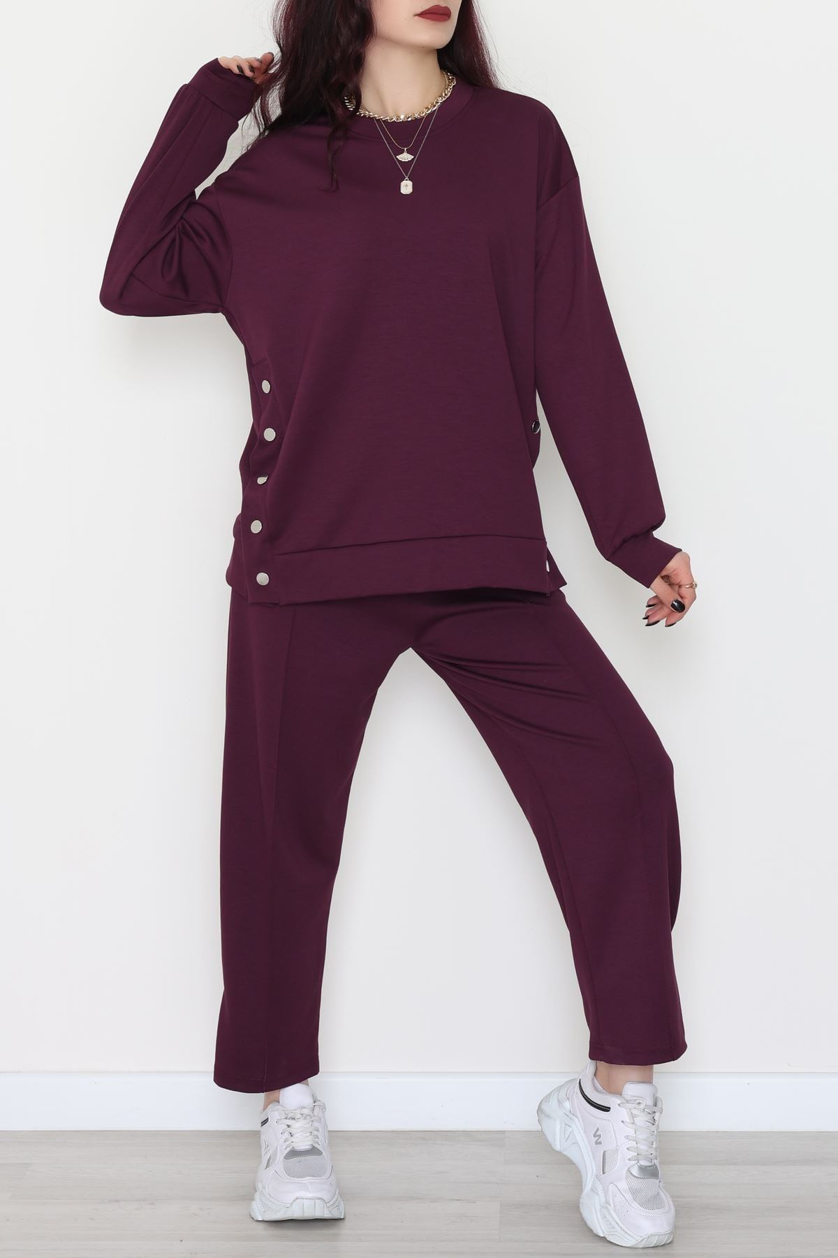 Çıt Çıtlı İkili Takım Mor - 4128.1247.