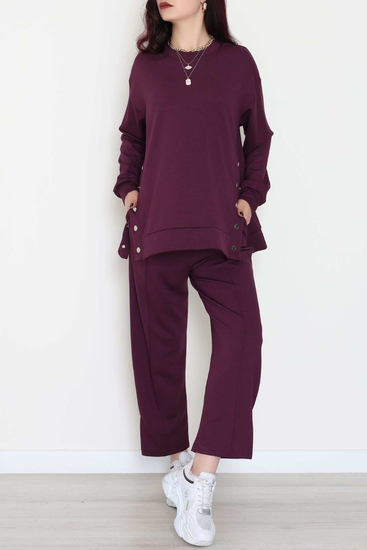 Çıt Çıtlı İkili Takım Mor - 4128.1247.