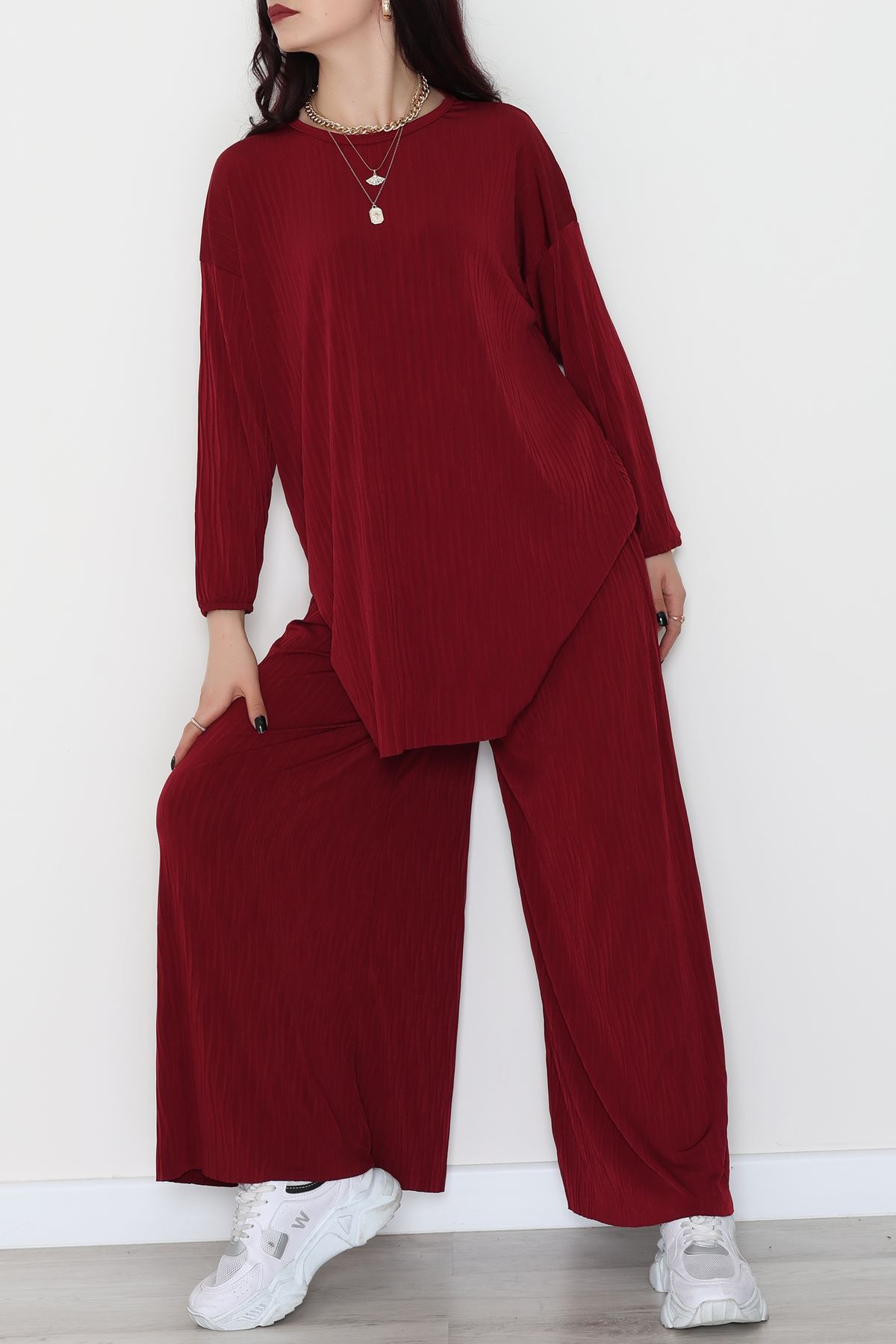 Sandy Crash Kumaş İkili Takım Bordo - 42667.1949.