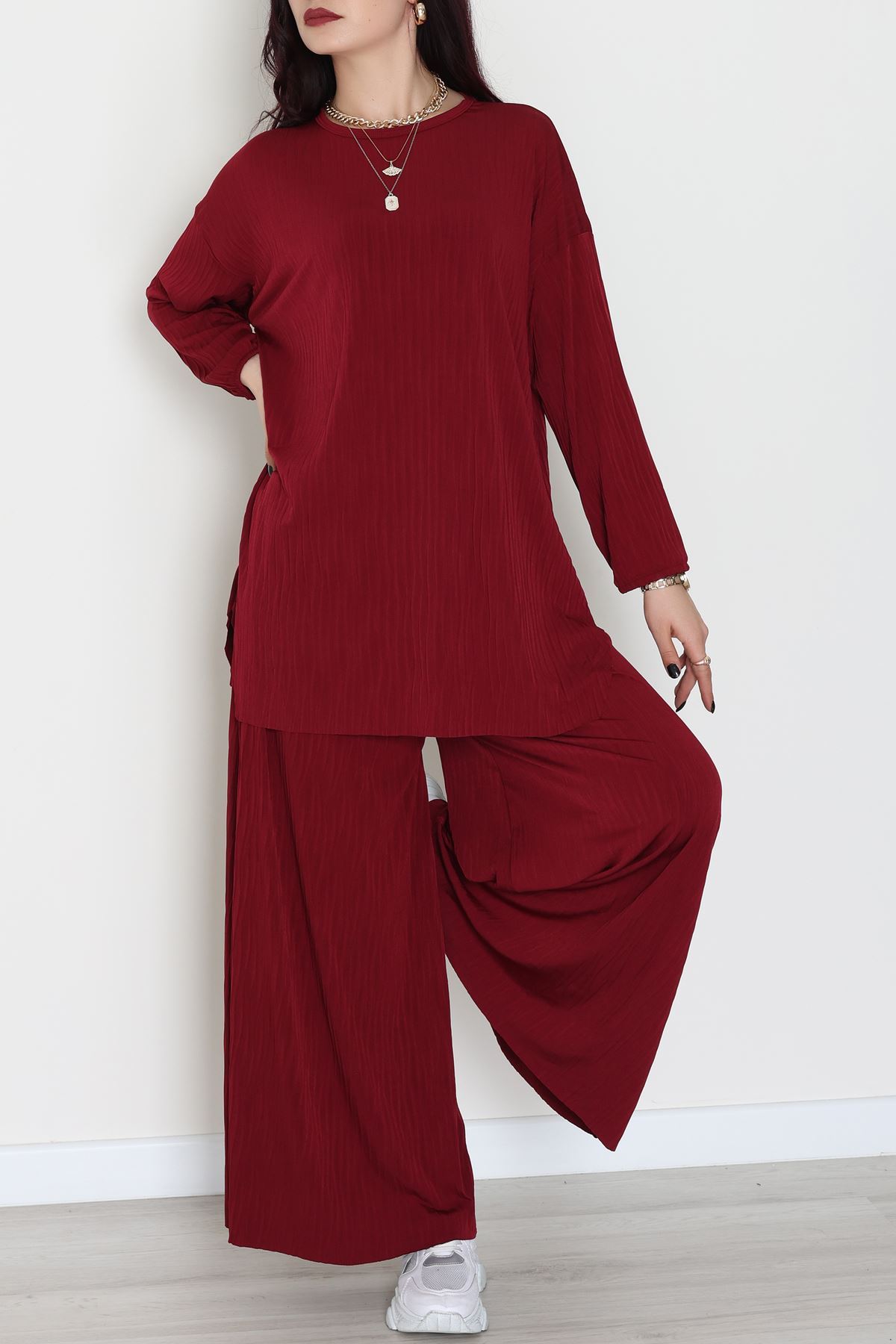 Sandy Crash Kumaş İkili Takım Bordo - 42667.1949.