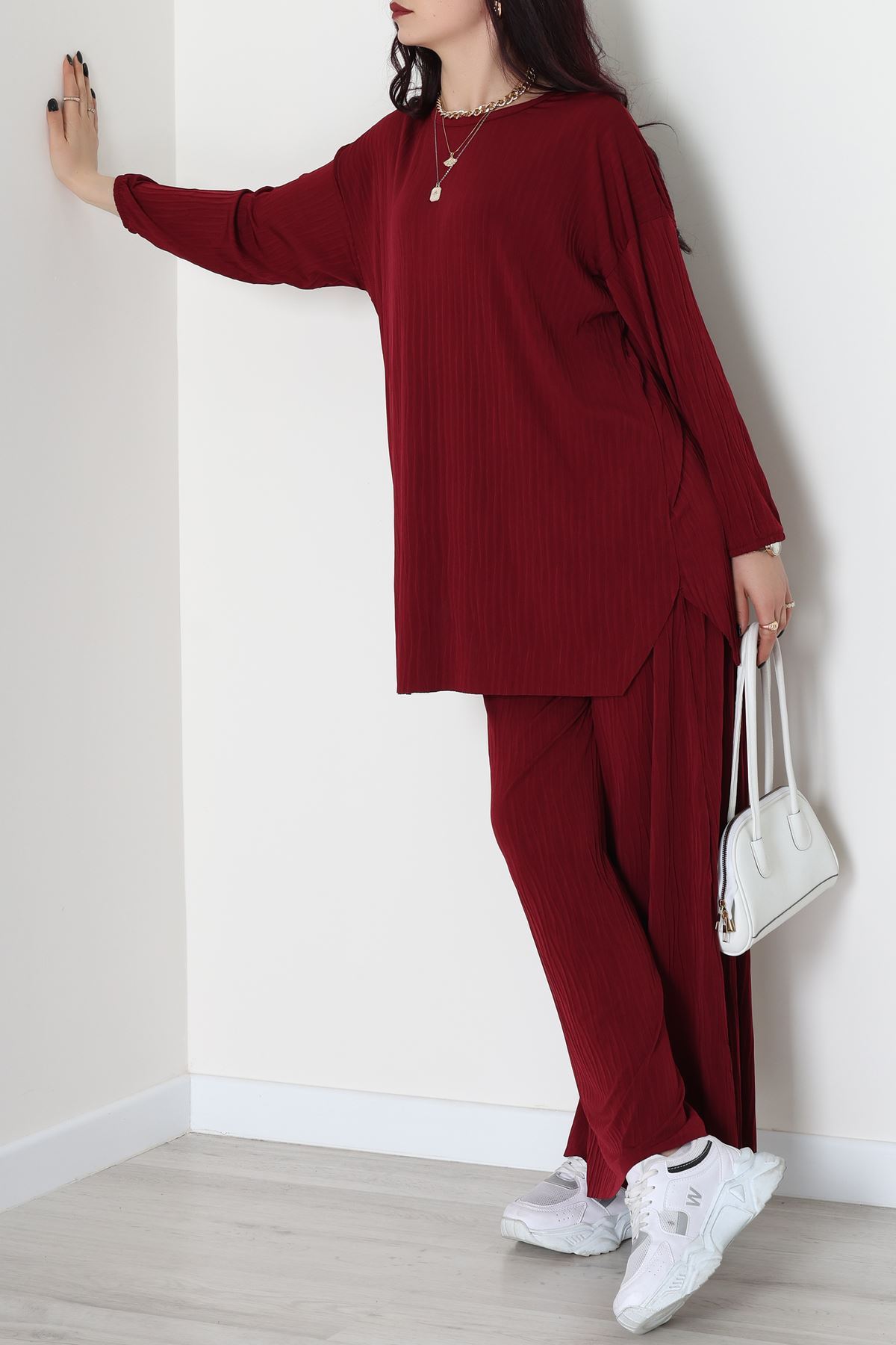 Sandy Crash Kumaş İkili Takım Bordo - 42667.1949.