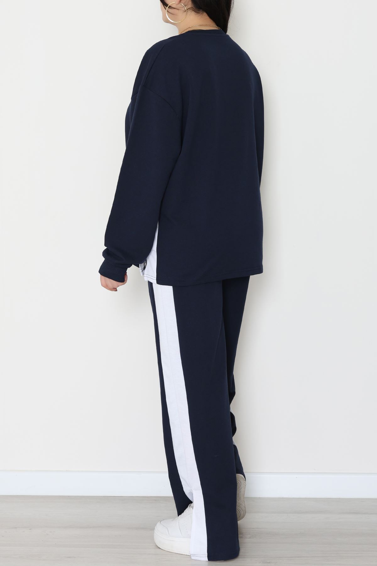 Şeritli 2 İplik Büyük Beden Eşofman Takımı Lacibeyaz - 52047.1857.