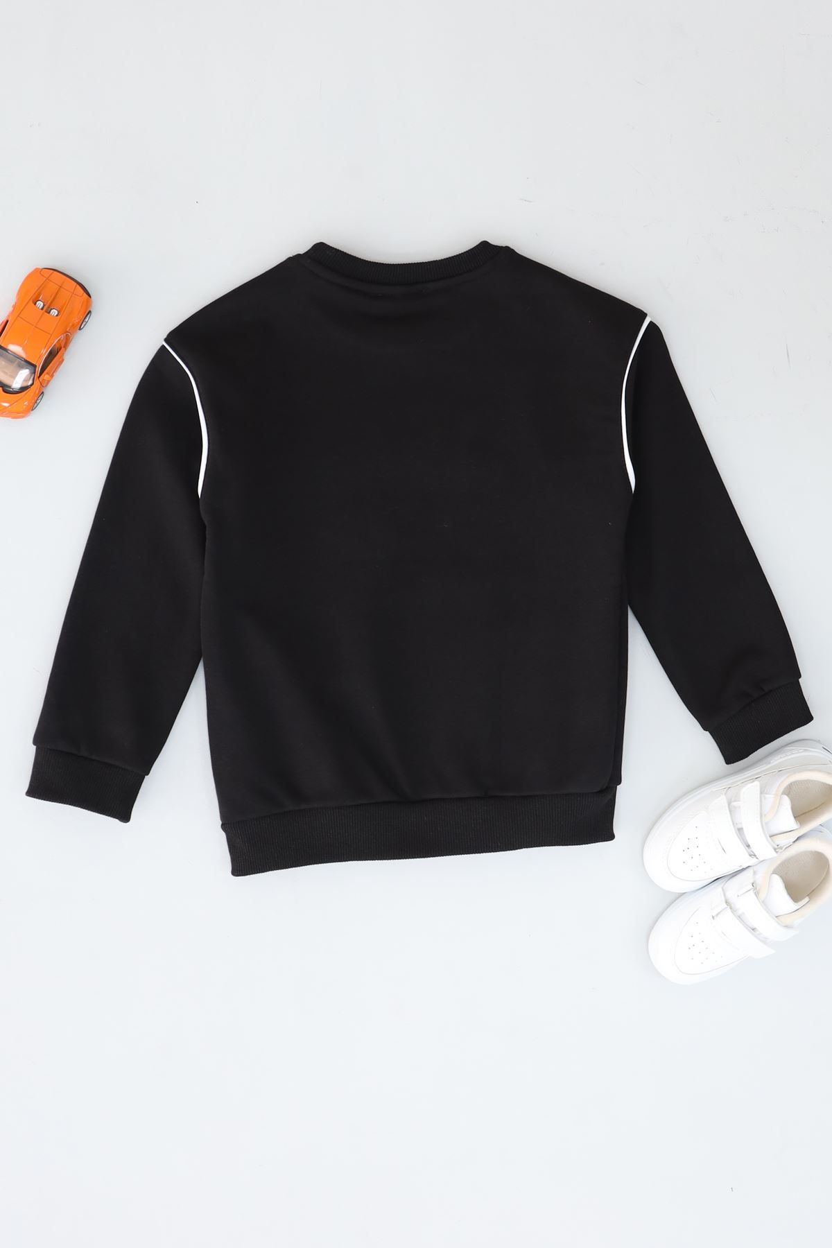 6-9 Yaş Nakışlı Çocuk Sweat Siyah - 2264208.1576.