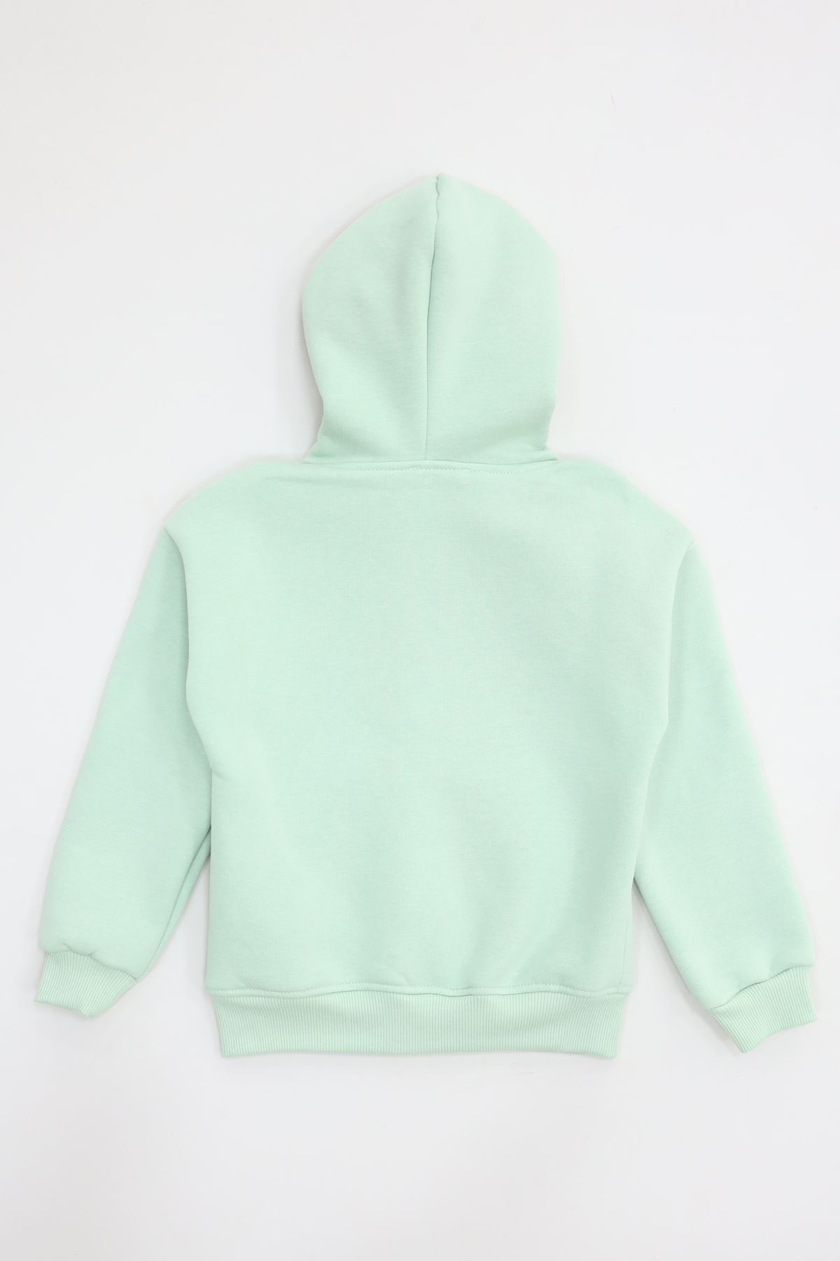 3 İplik Şardonlu Fermuarlı Sweat Yeşil - 6264346.1576.