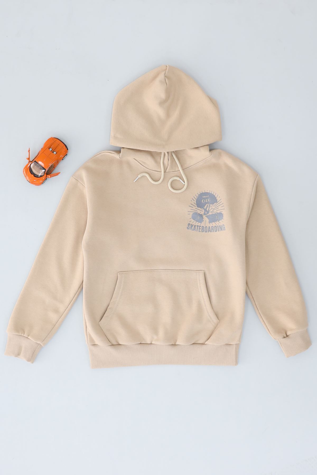 3 İplik Şardonlu Sweat Bej - 3264226.1576.