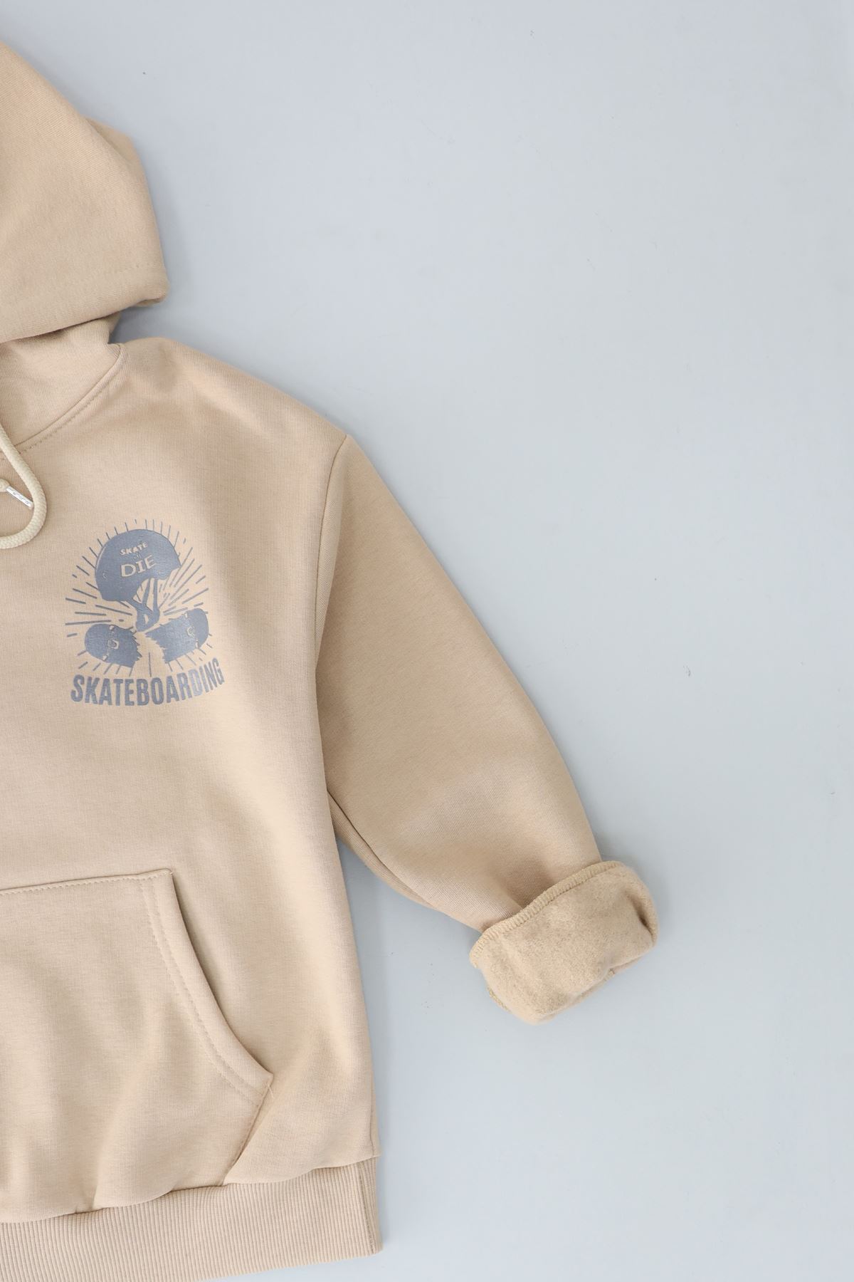 3 İplik Şardonlu Sweat Bej - 3264226.1576.