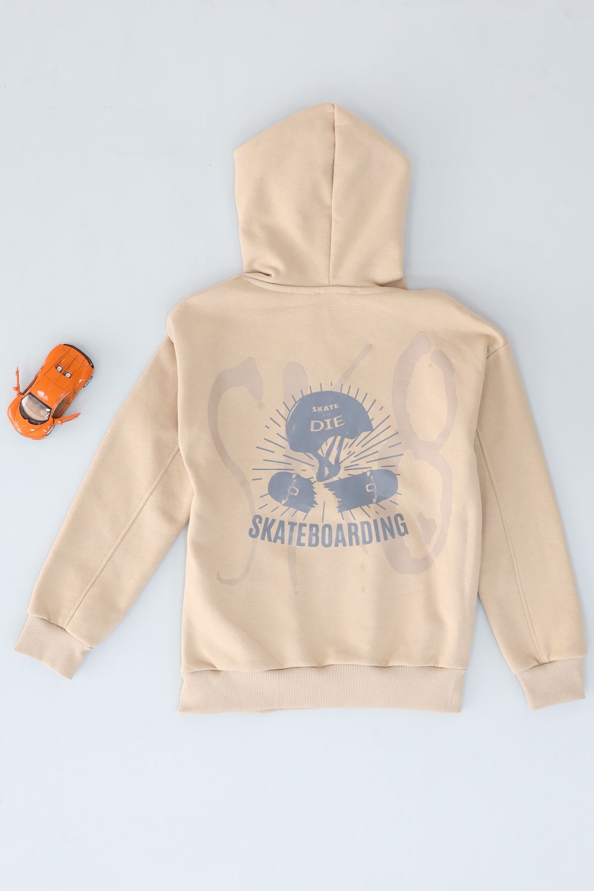 3 İplik Şardonlu Sweat Bej - 3264226.1576.