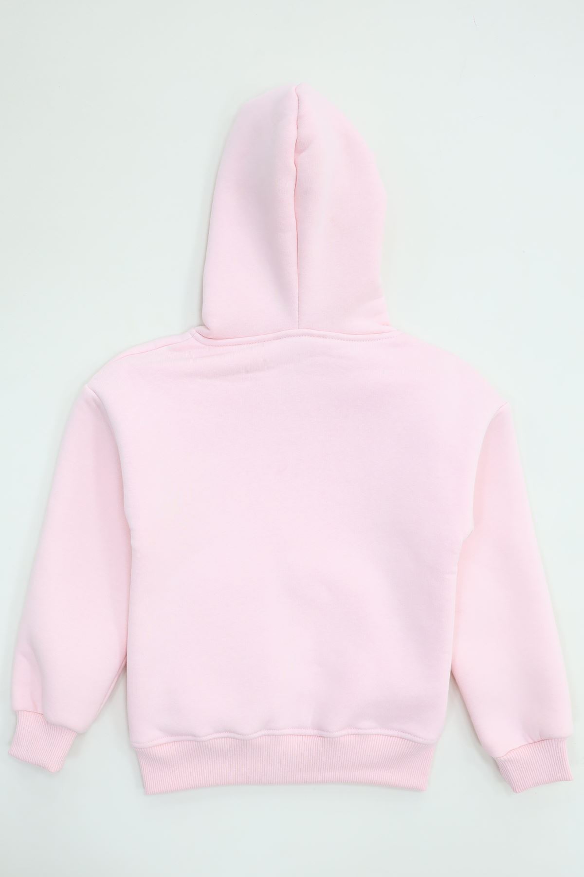 3 İplik Şardonlu Fermuarlı Sweat Pembe - 6264346.1576.