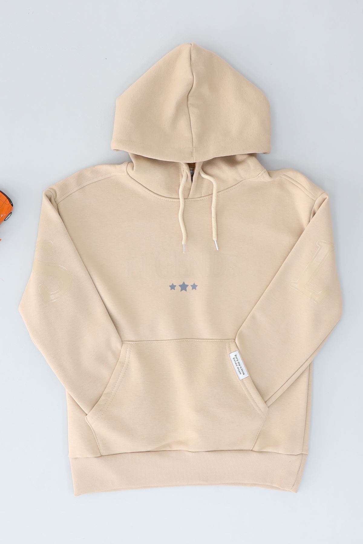 3 İplik Şardonlu Sweat Bej - 3264101.1576.