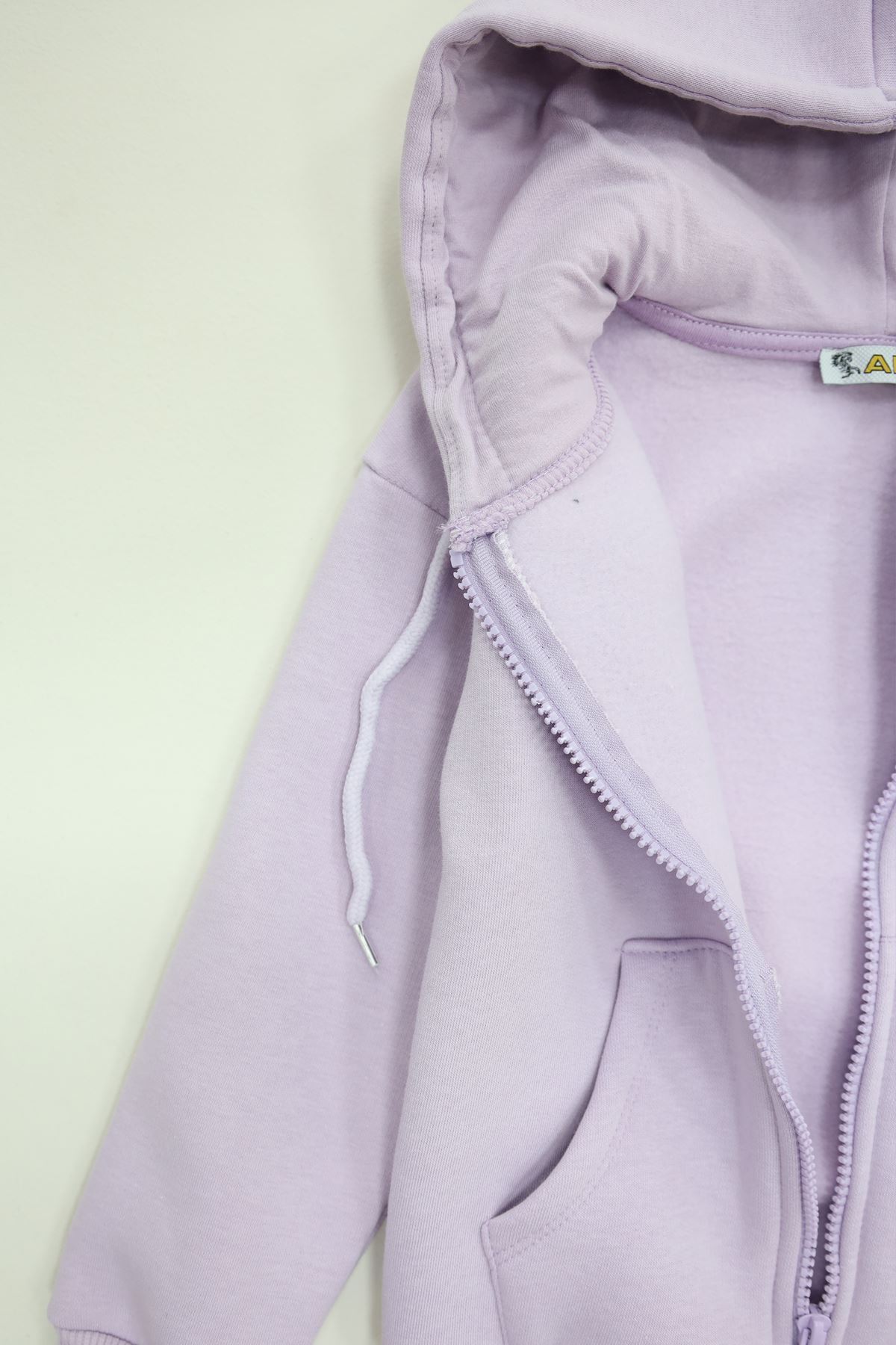3 İplik Şardonlu Fermuarlı Sweat Lila - 6264346.1576.
