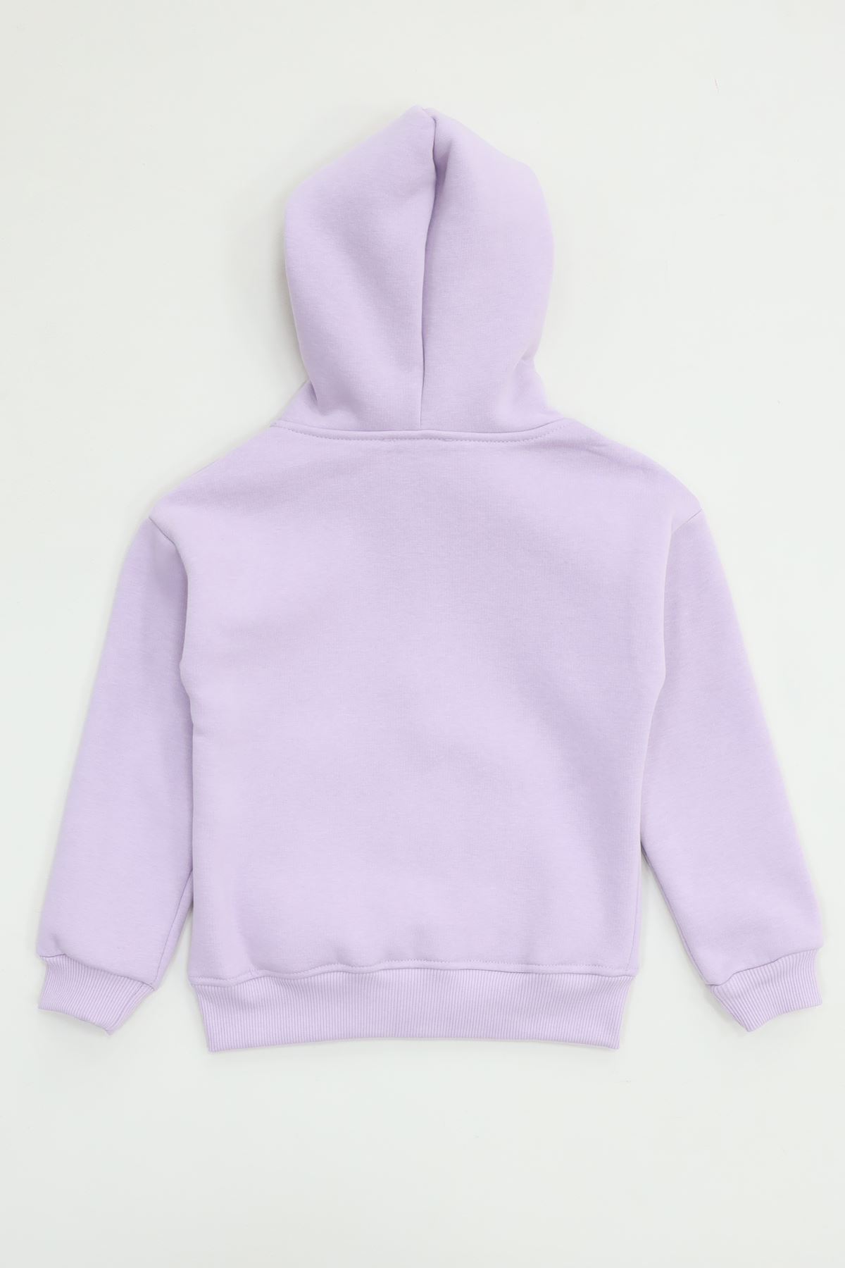 3 İplik Şardonlu Fermuarlı Sweat Lila - 6264346.1576.