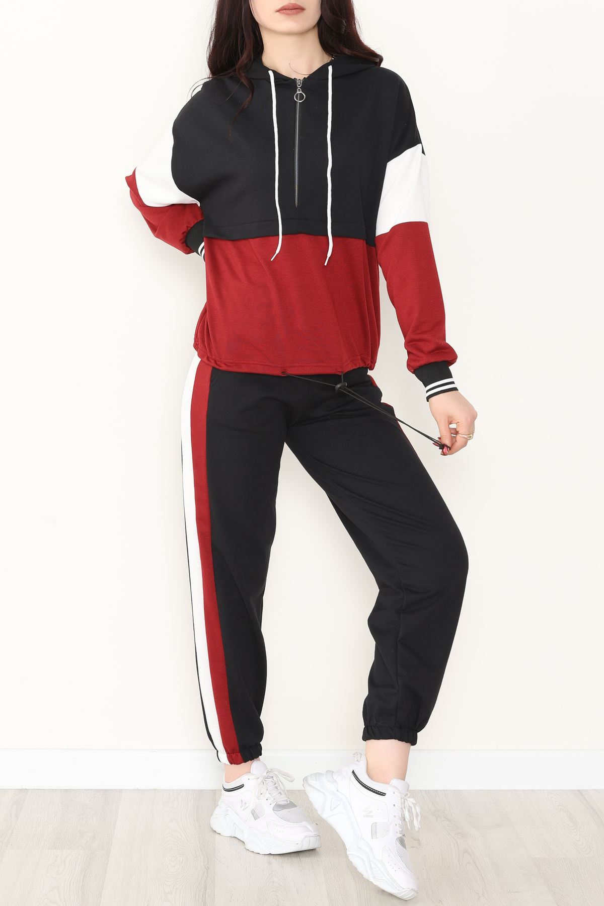 2 İplik Eşofman Takımı Siyahbordo1 - 8122.1005.