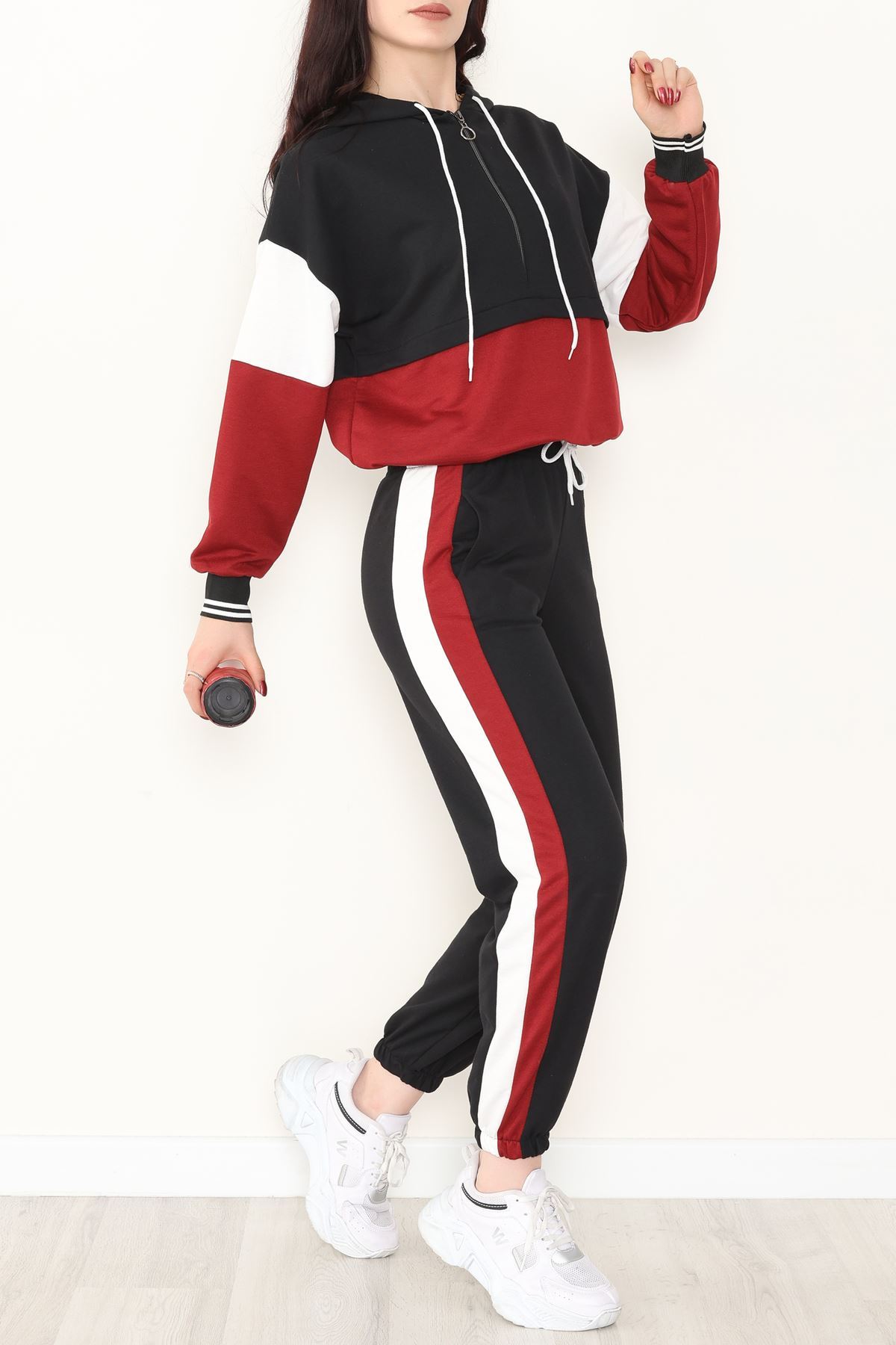 2 İplik Eşofman Takımı Siyahbordo1 - 8122.1005.