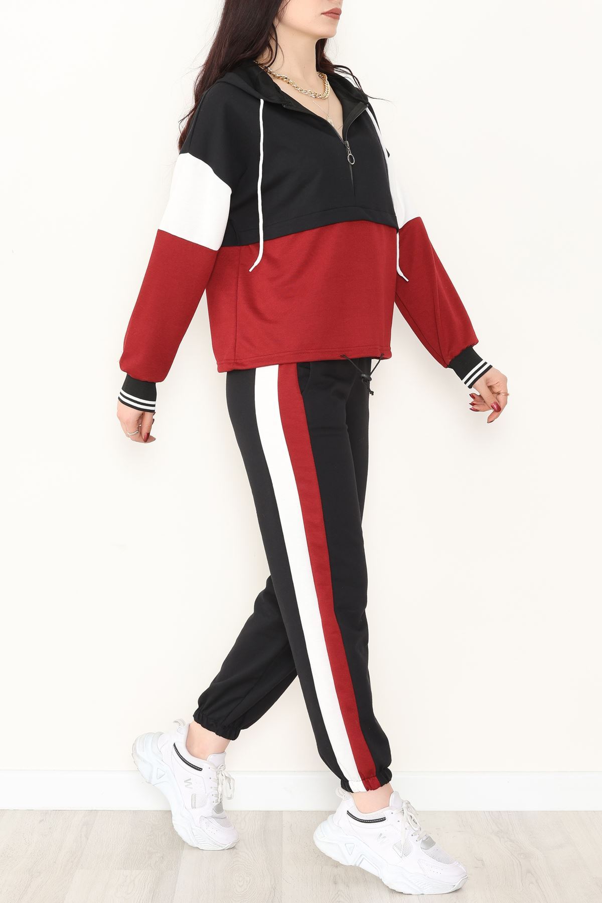 2 İplik Eşofman Takımı Siyahbordo1 - 8122.1005.