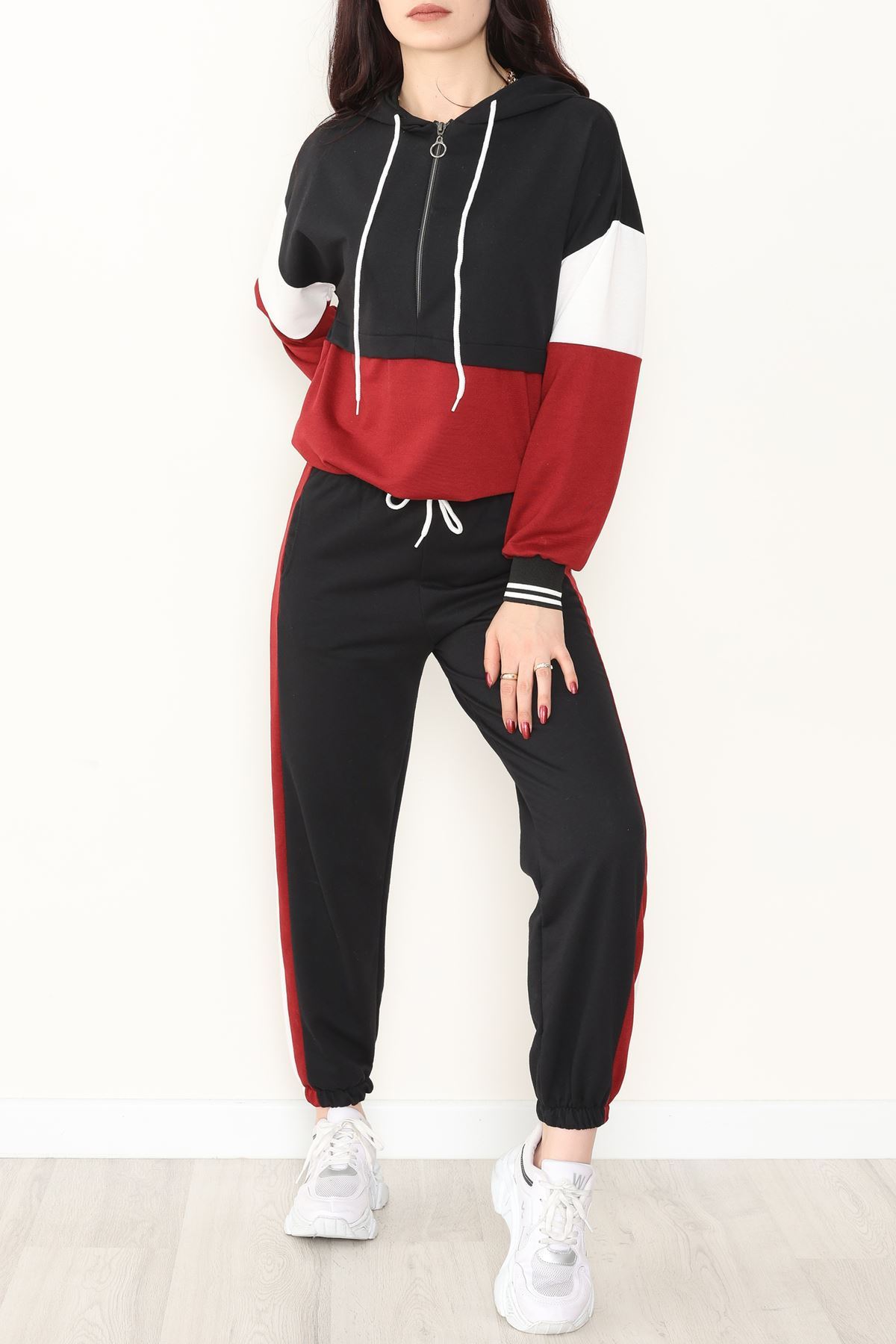 2 İplik Eşofman Takımı Siyahbordo1 - 8122.1005.